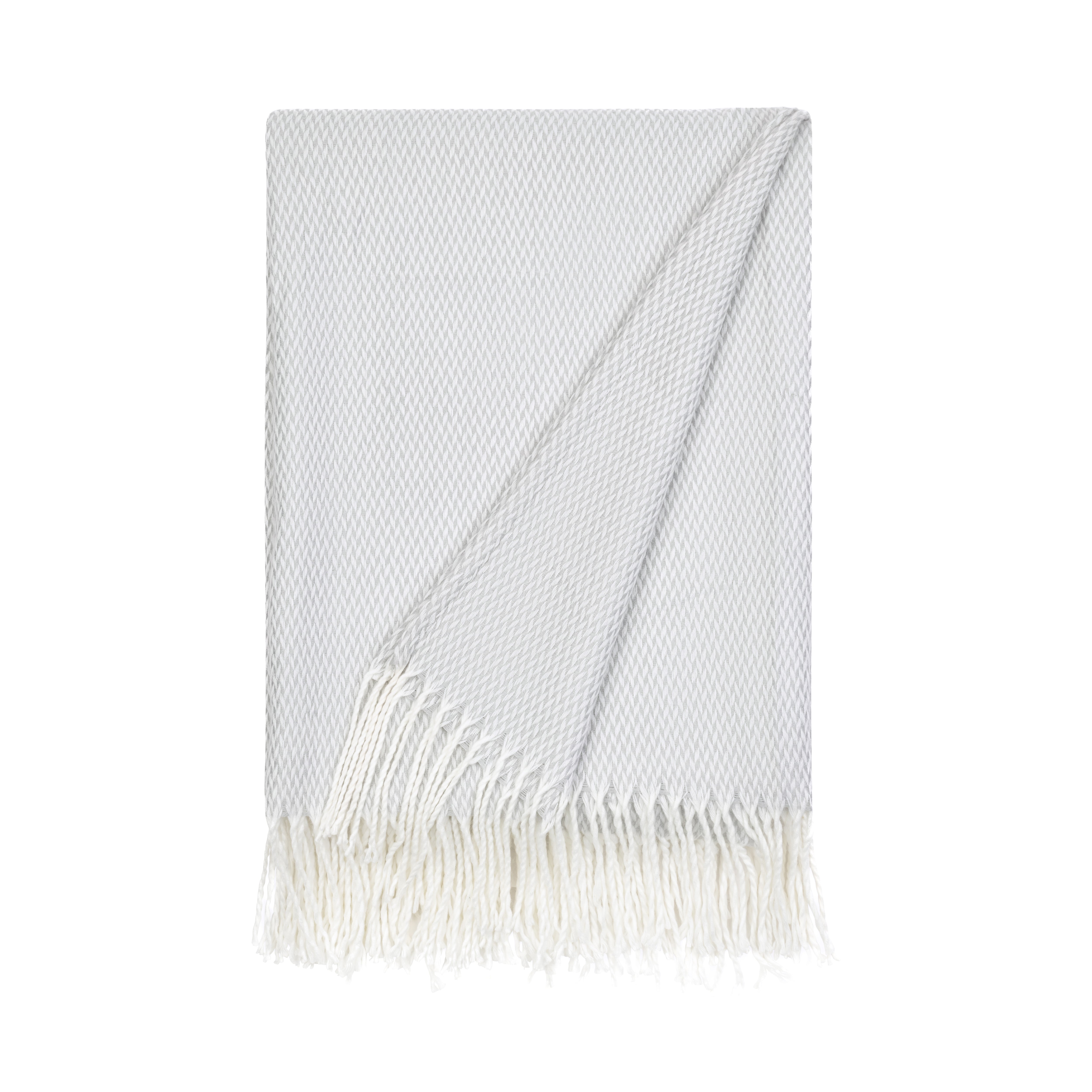 Herringbone Throw Blanket with Fringed Edges