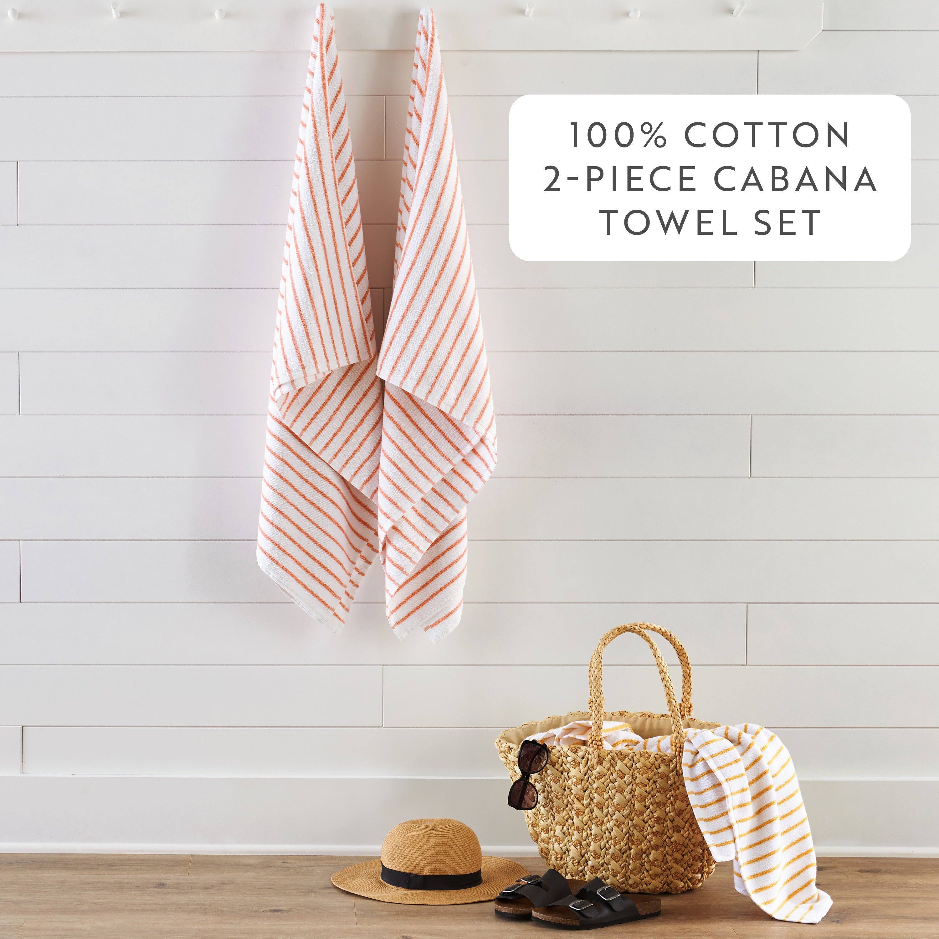 100% Cotton Stripe Cabana Towels