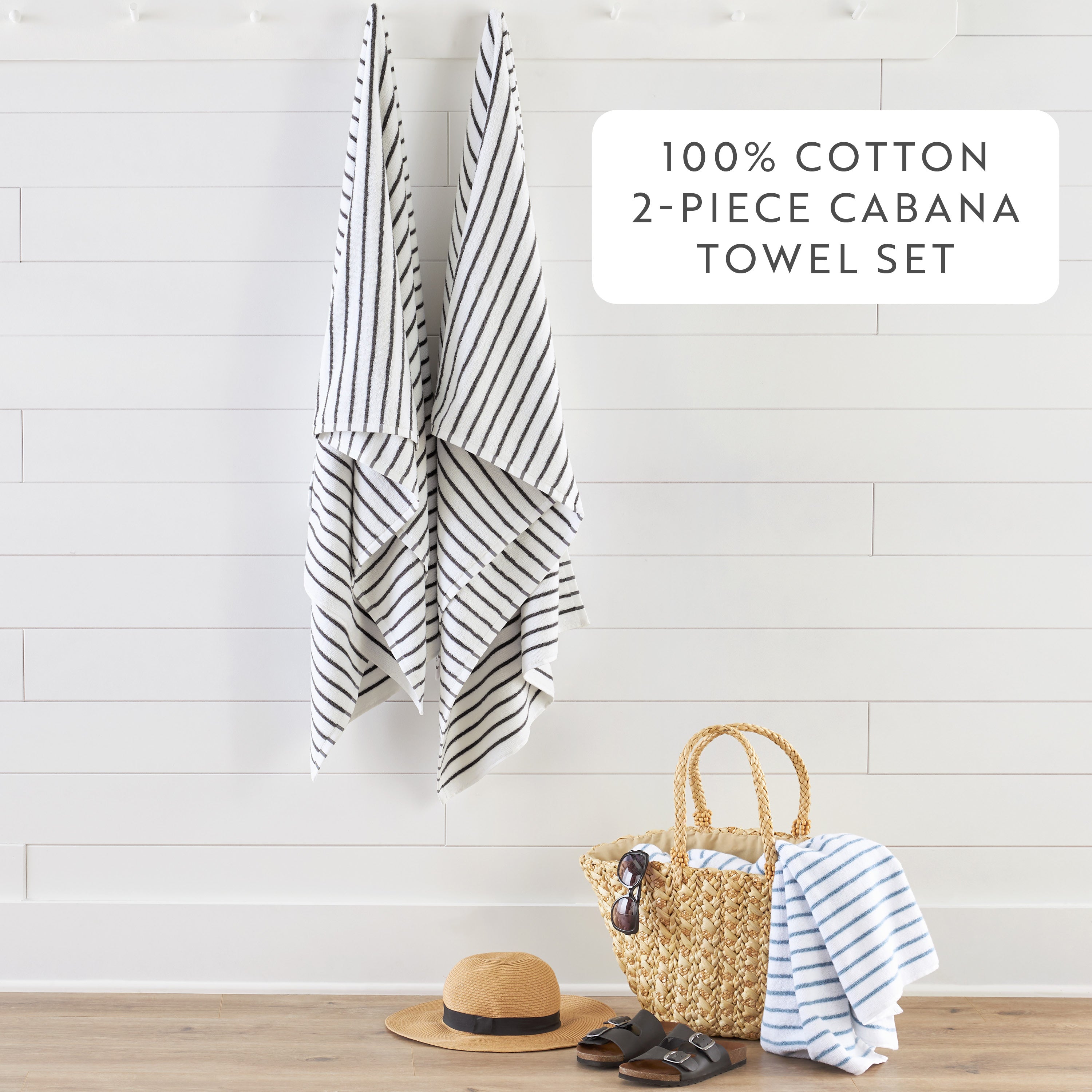100% Cotton Stripe Cabana Towels