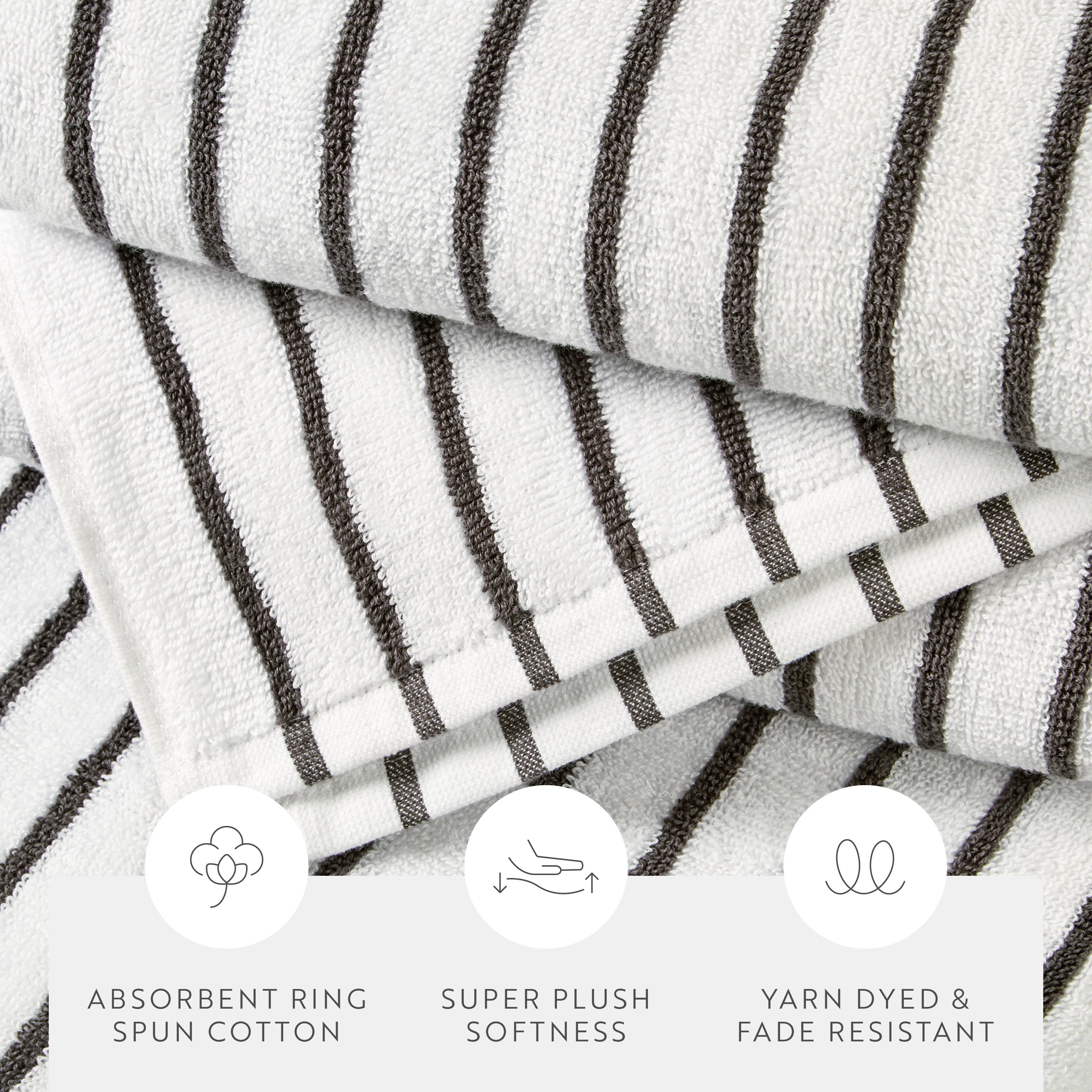 100% Cotton Stripe Cabana Towels