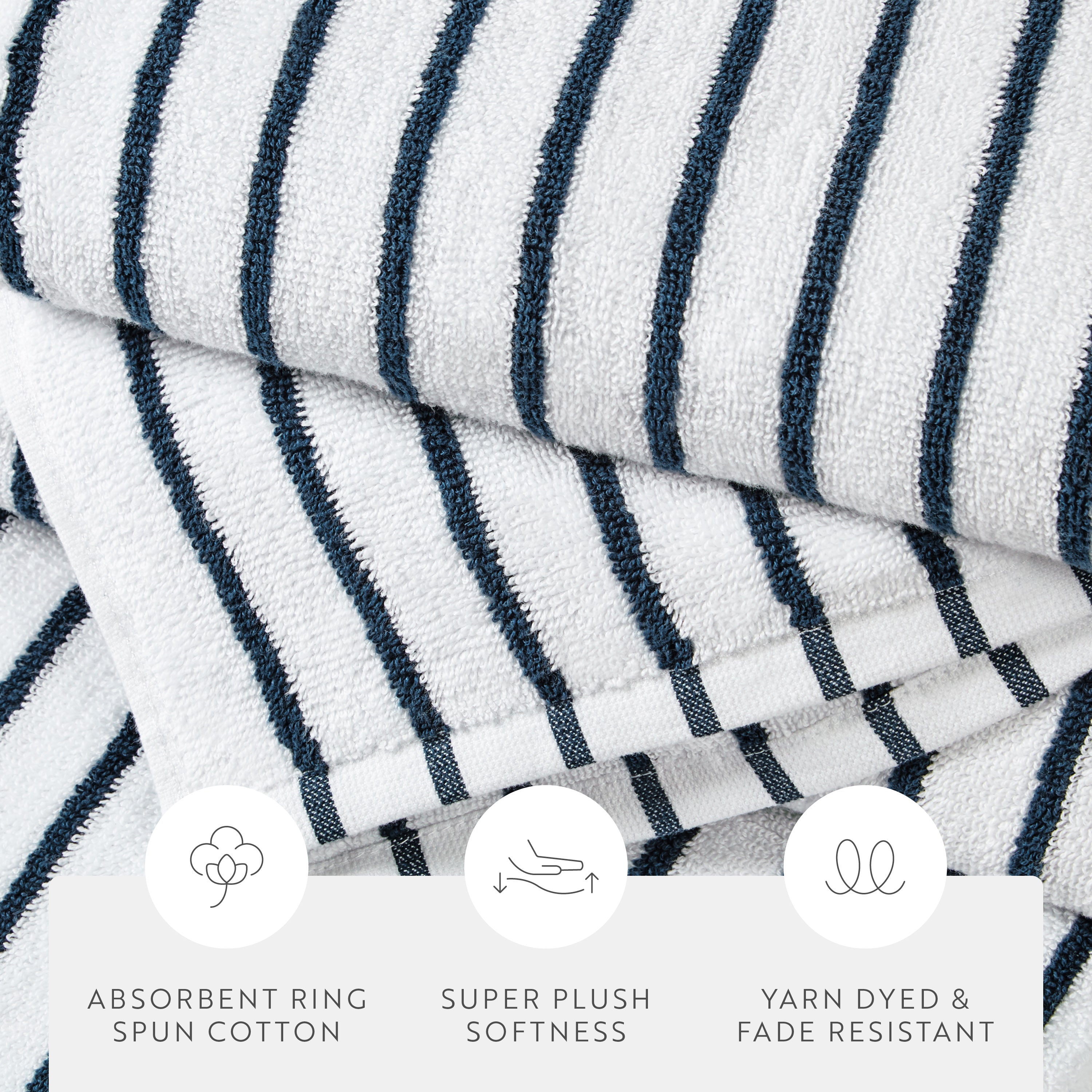 100% Cotton Stripe Cabana Towels