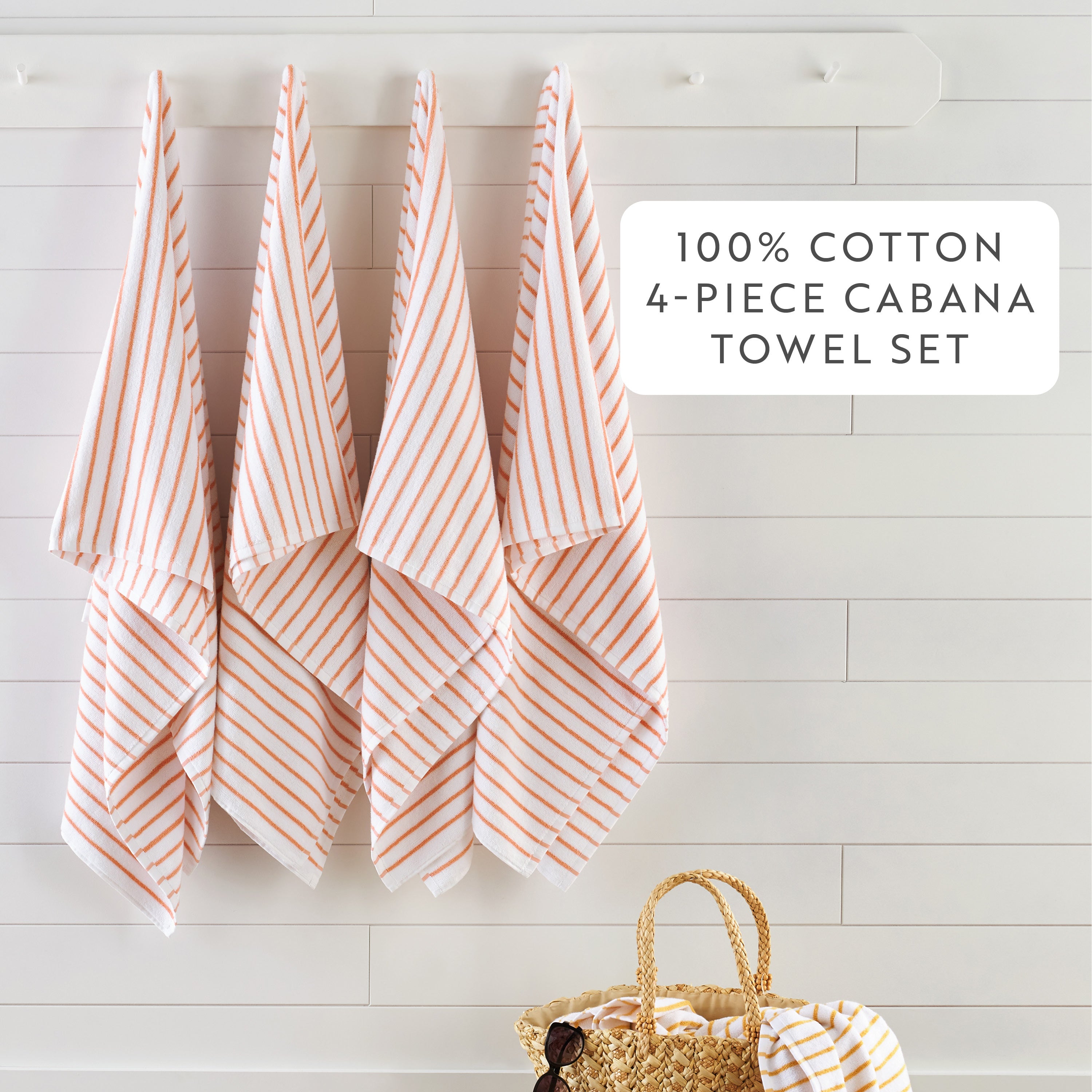 100% Cotton Stripe Cabana Towels