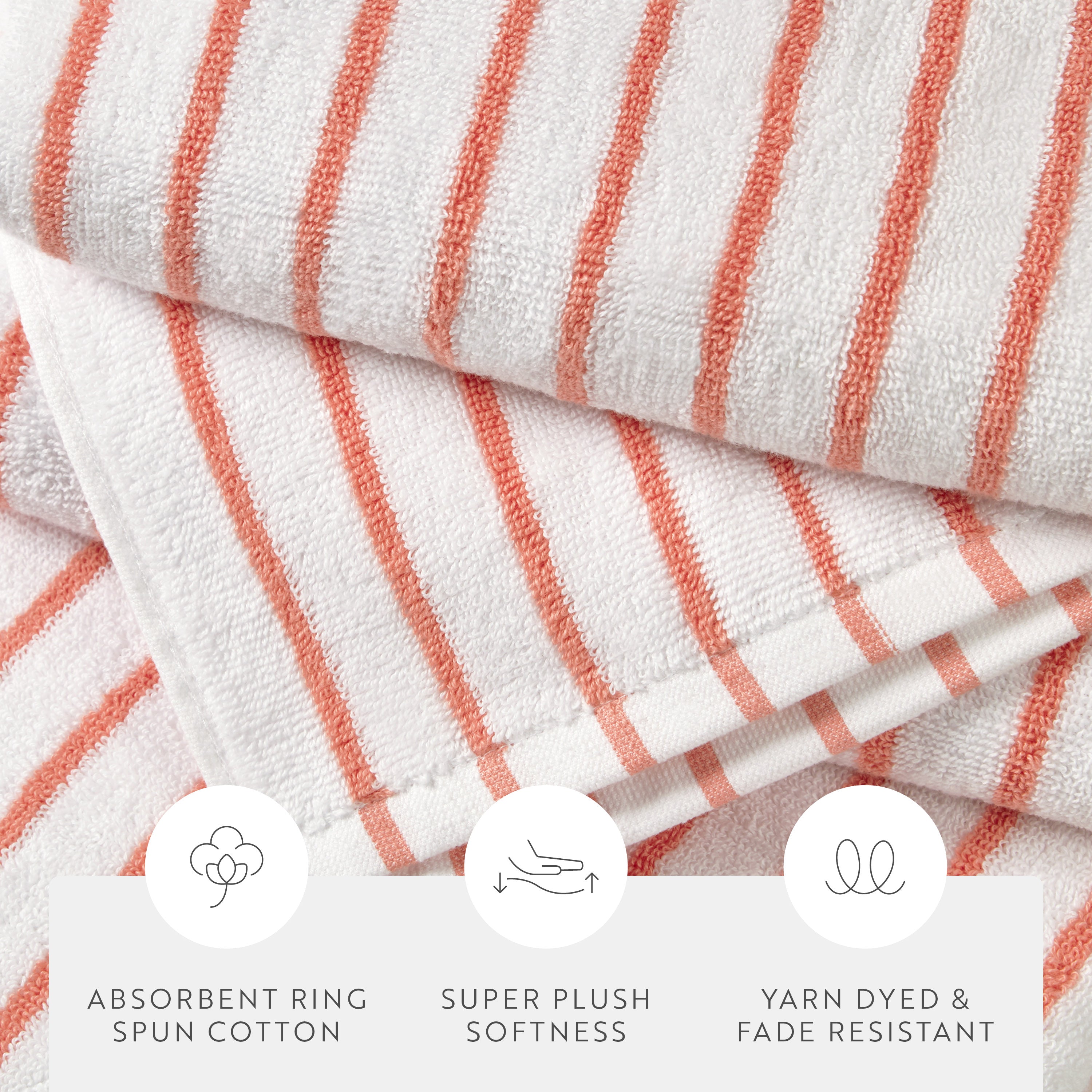 100% Cotton Stripe Cabana Towels