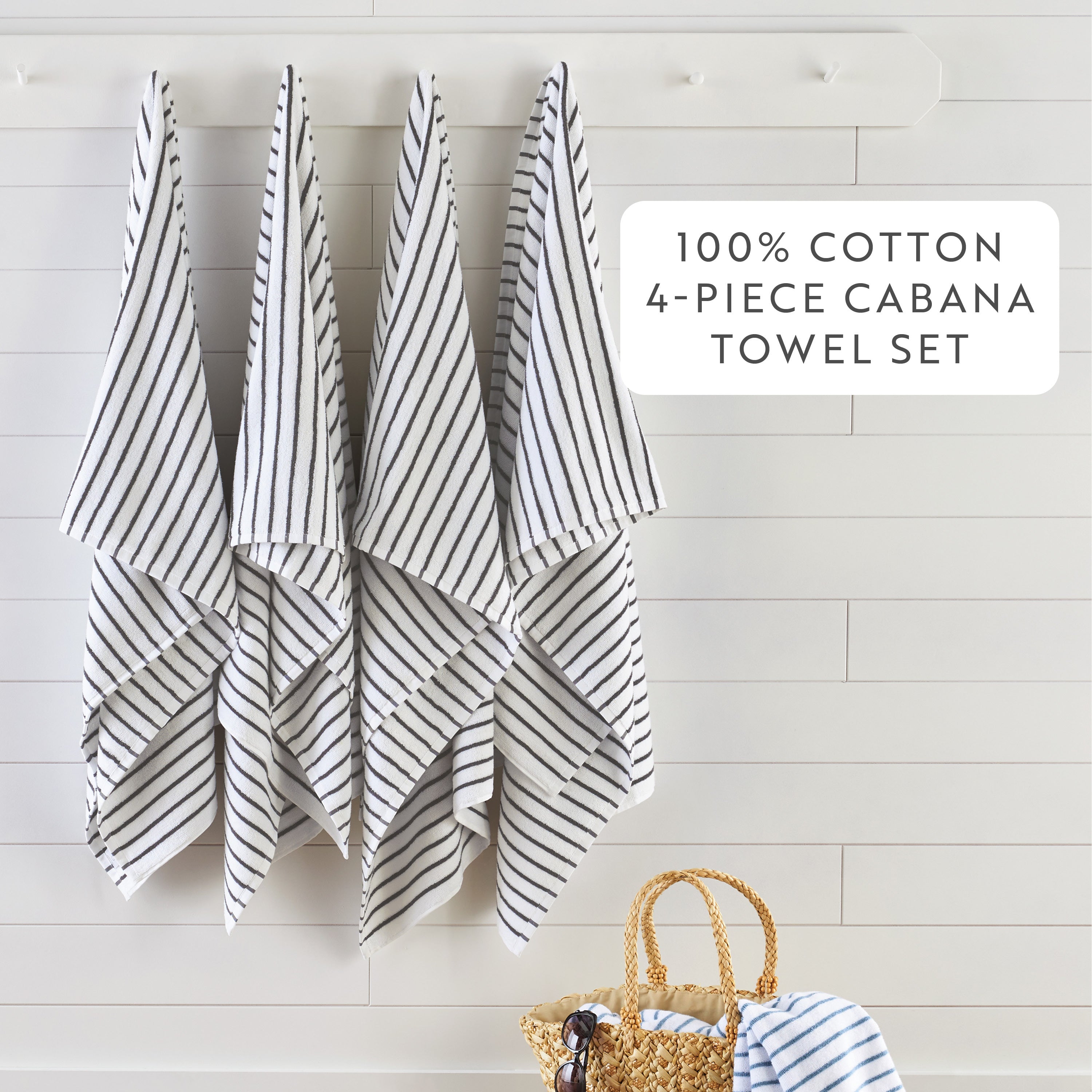 100% Cotton Stripe Cabana Towels