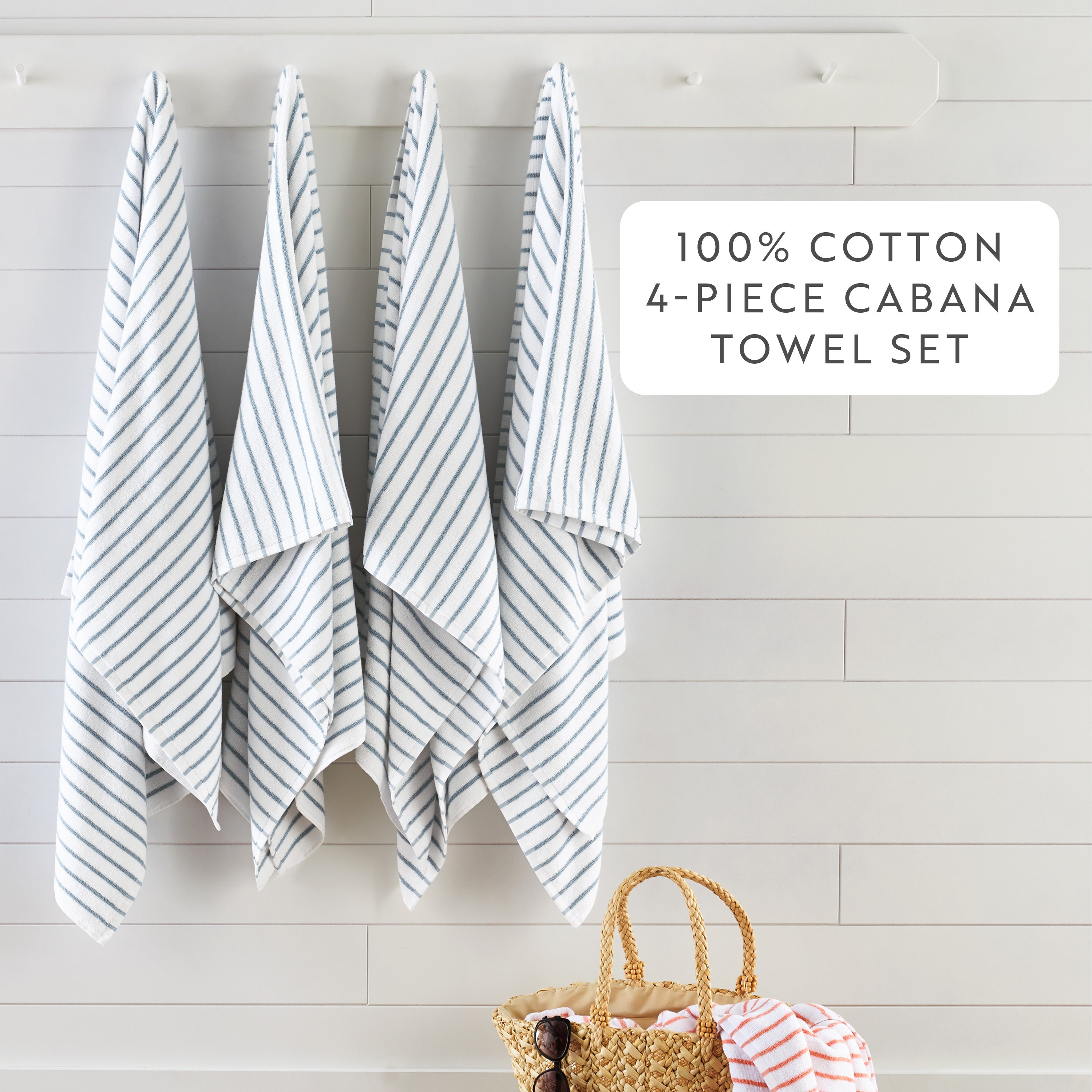 100% Cotton Stripe Cabana Towels