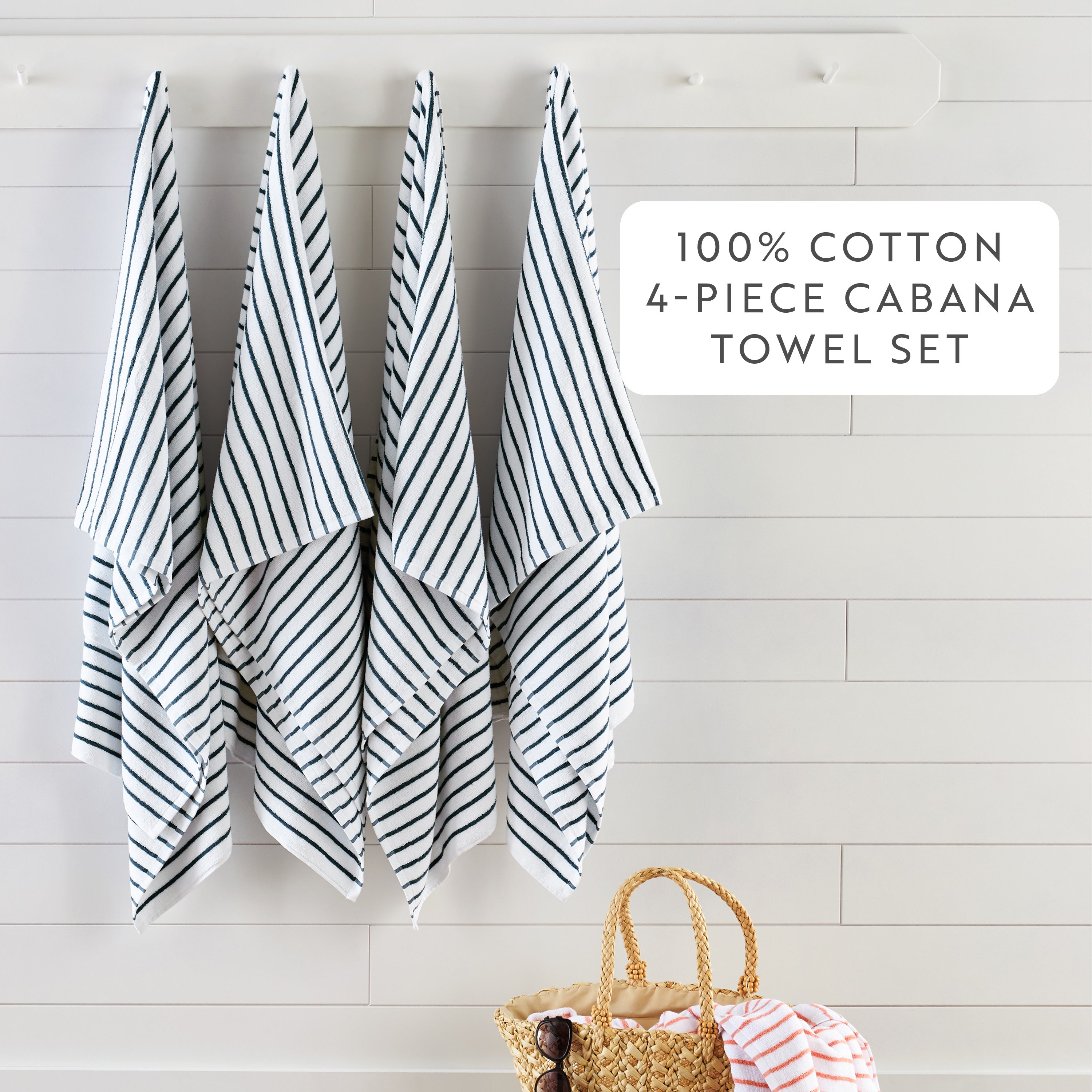 100% Cotton Stripe Cabana Towels
