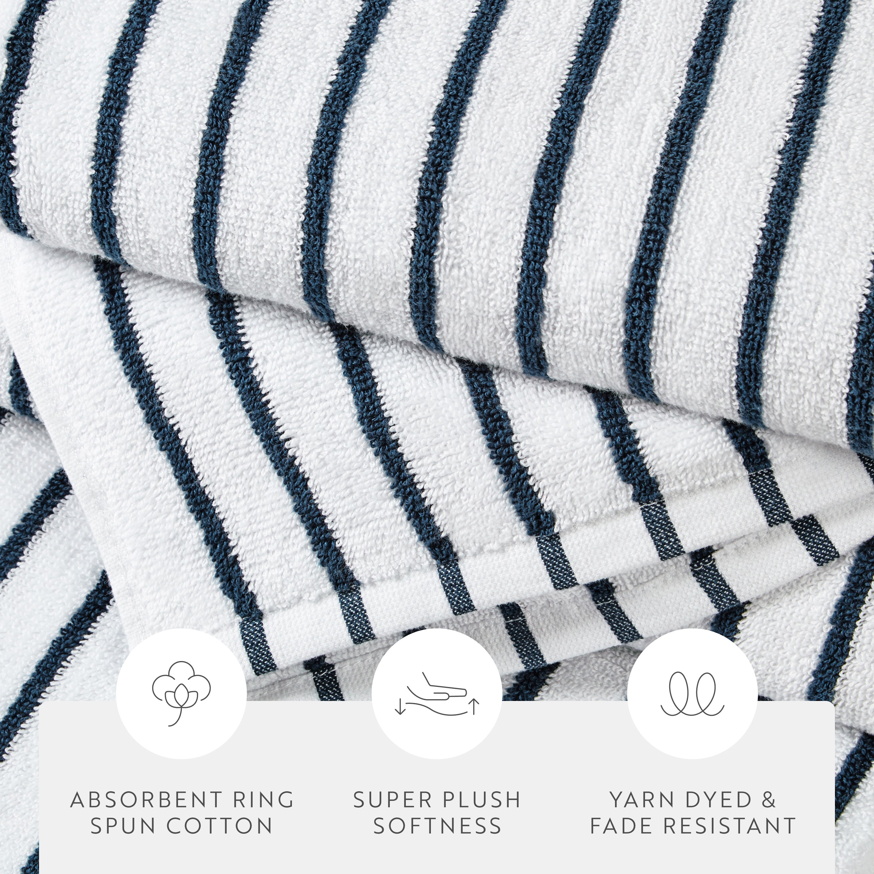 100% Cotton Stripe Cabana Towels