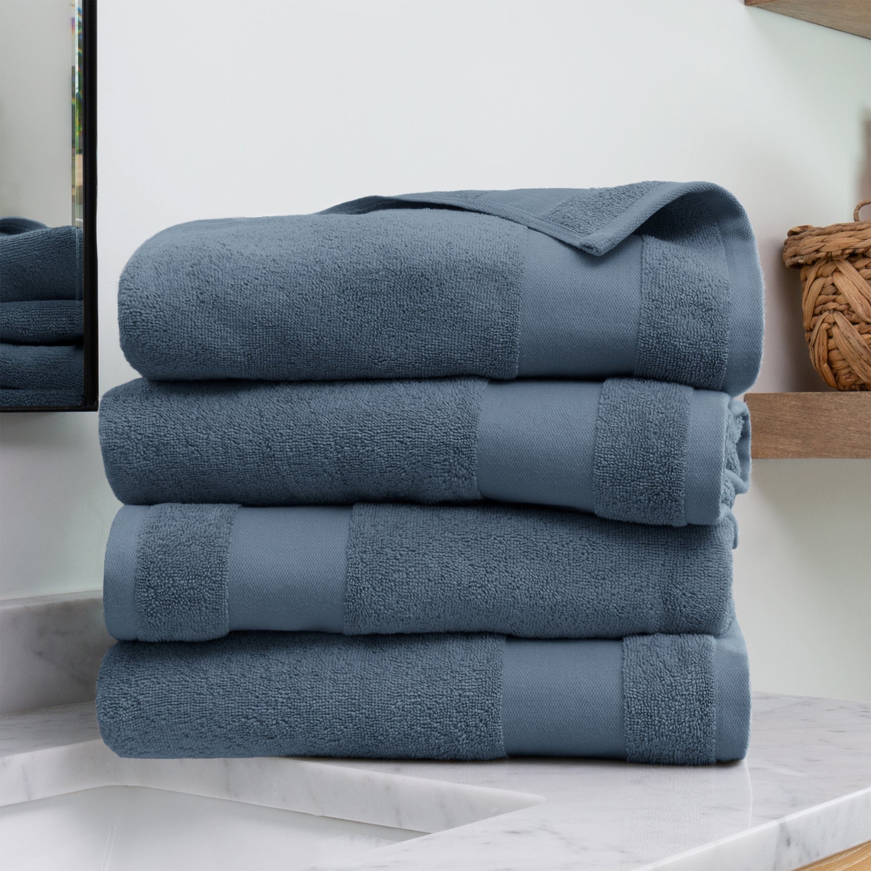 4-Piece Hotel-Quality 100% Bath Towel Set