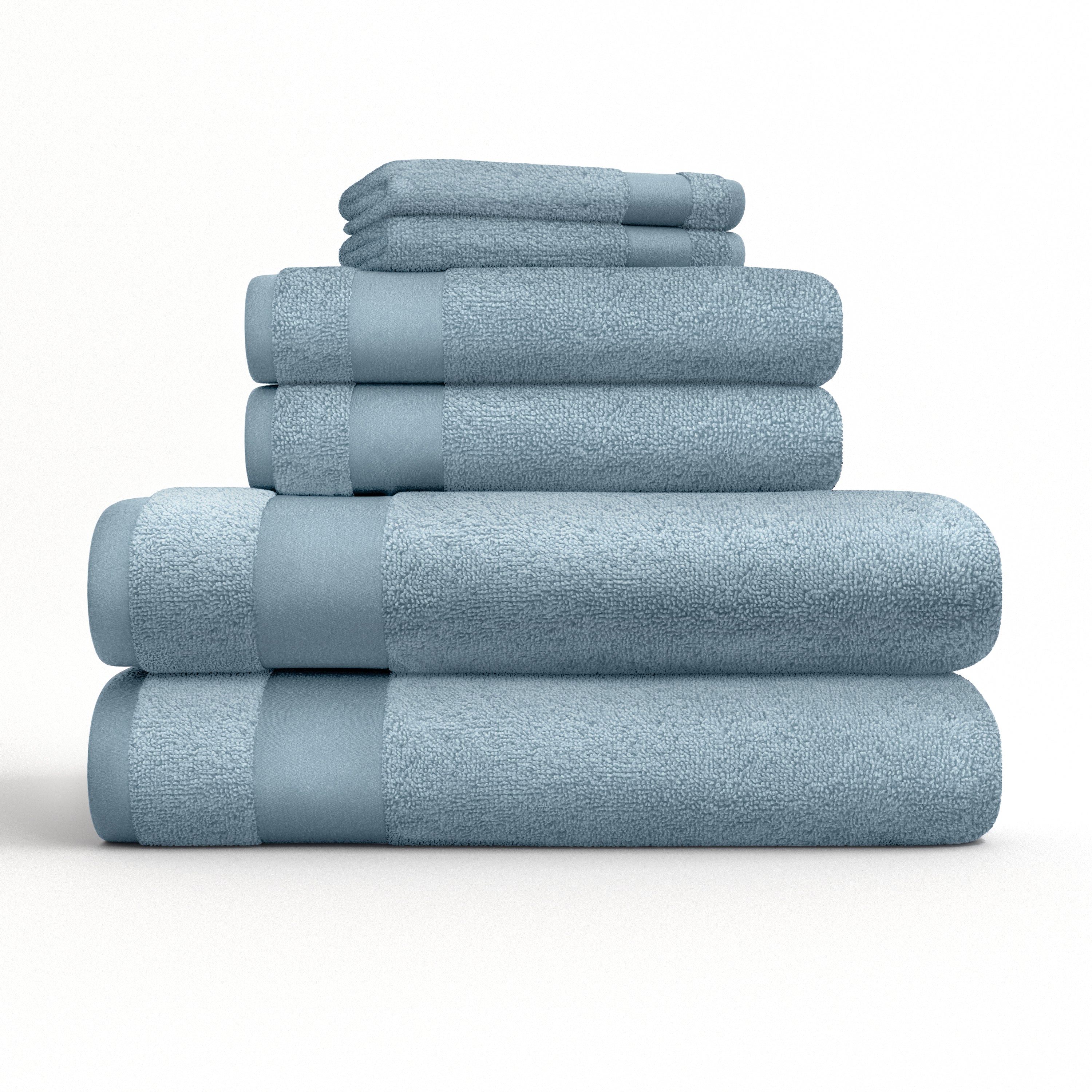 6-Piece Hotel-Quality 100% Cotton Bath Towel Set