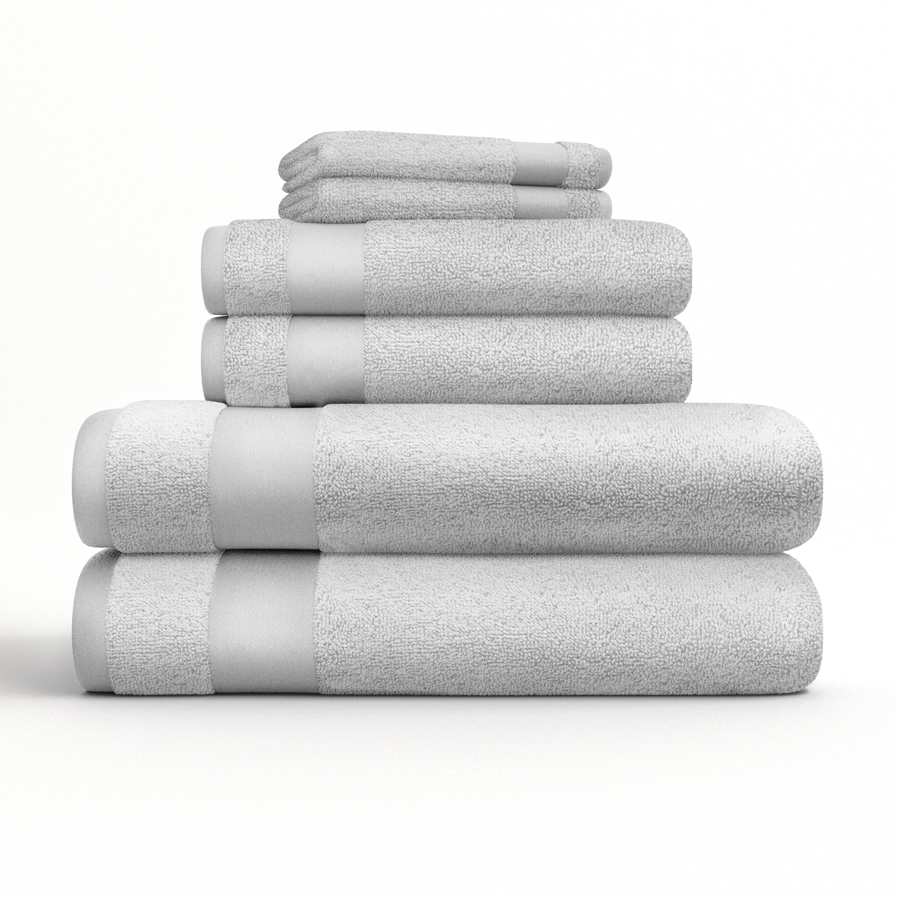 6-Piece Hotel-Quality 100% Cotton Bath Towel Set