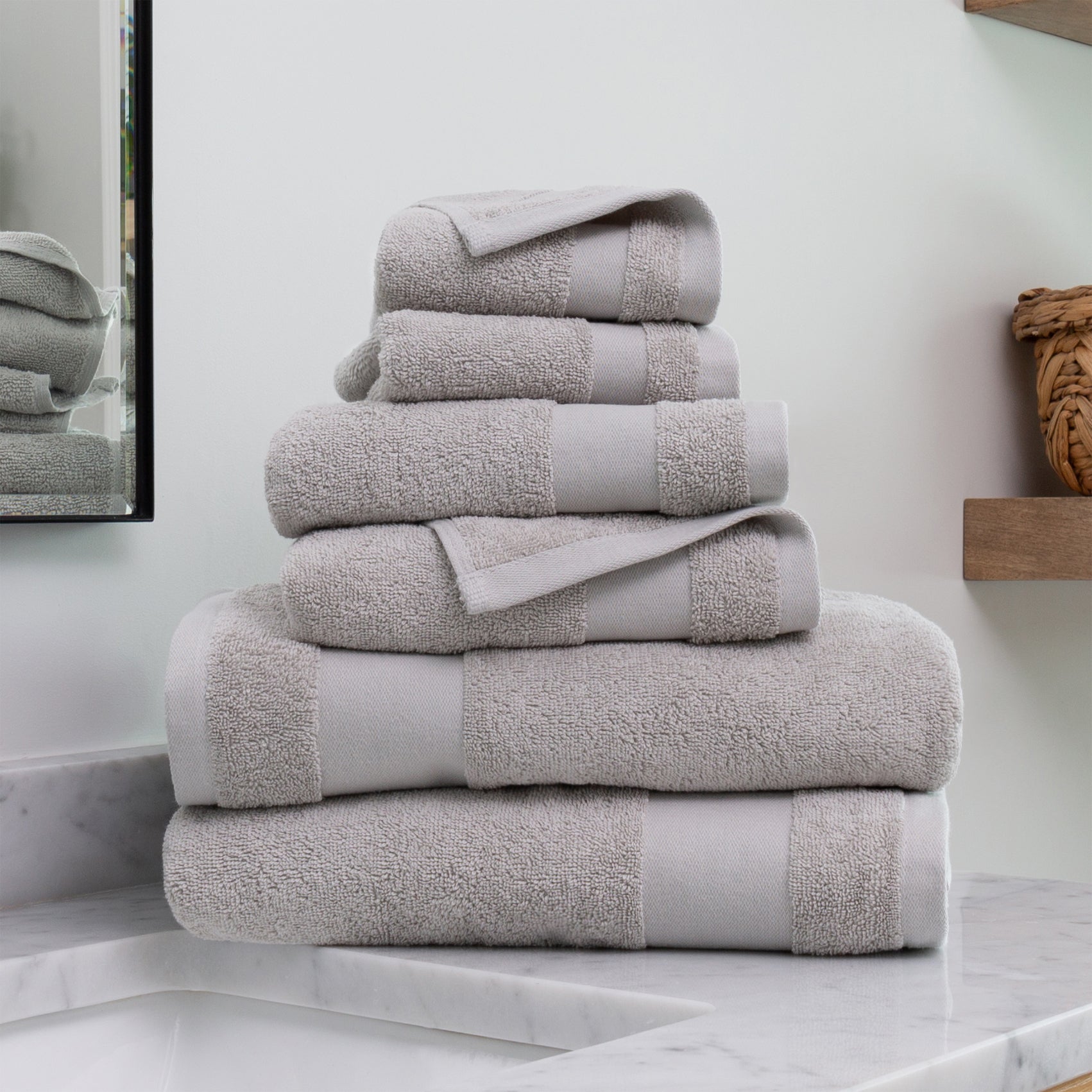 6-Piece Hotel-Quality 100% Cotton Bath Towel Set
