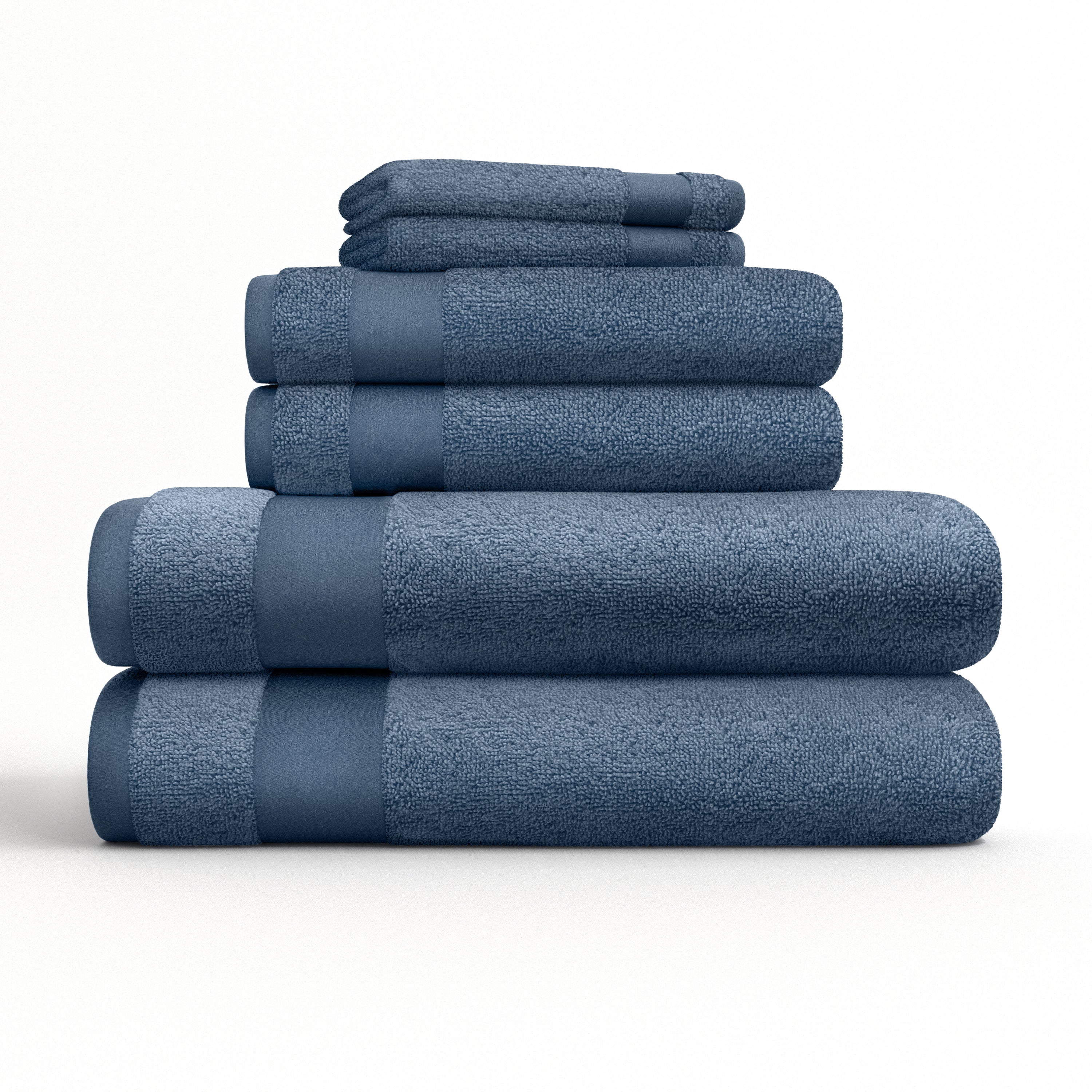 6-Piece Hotel-Quality 100% Cotton Bath Towel Set