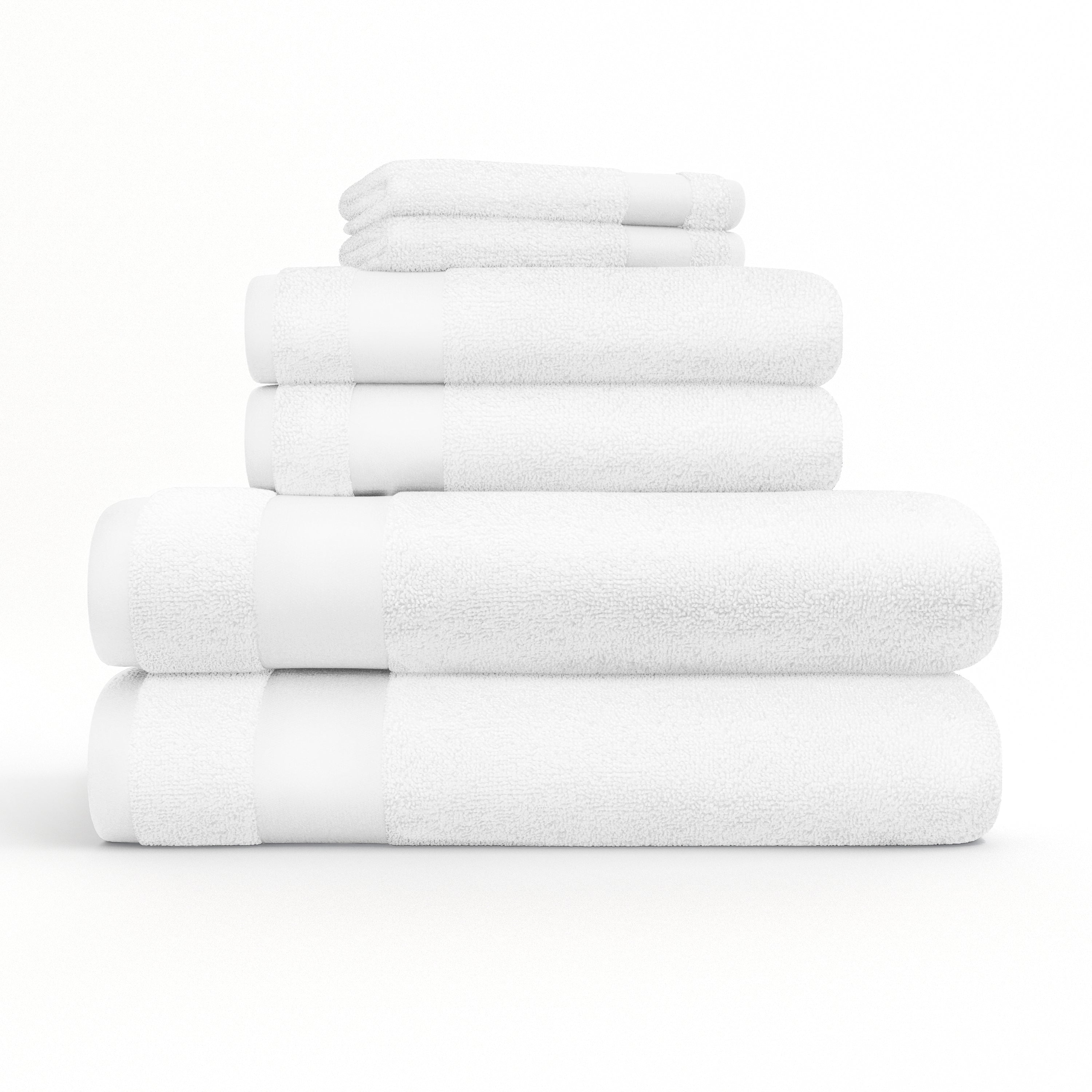 6-Piece Hotel-Quality 100% Cotton Bath Towel Set