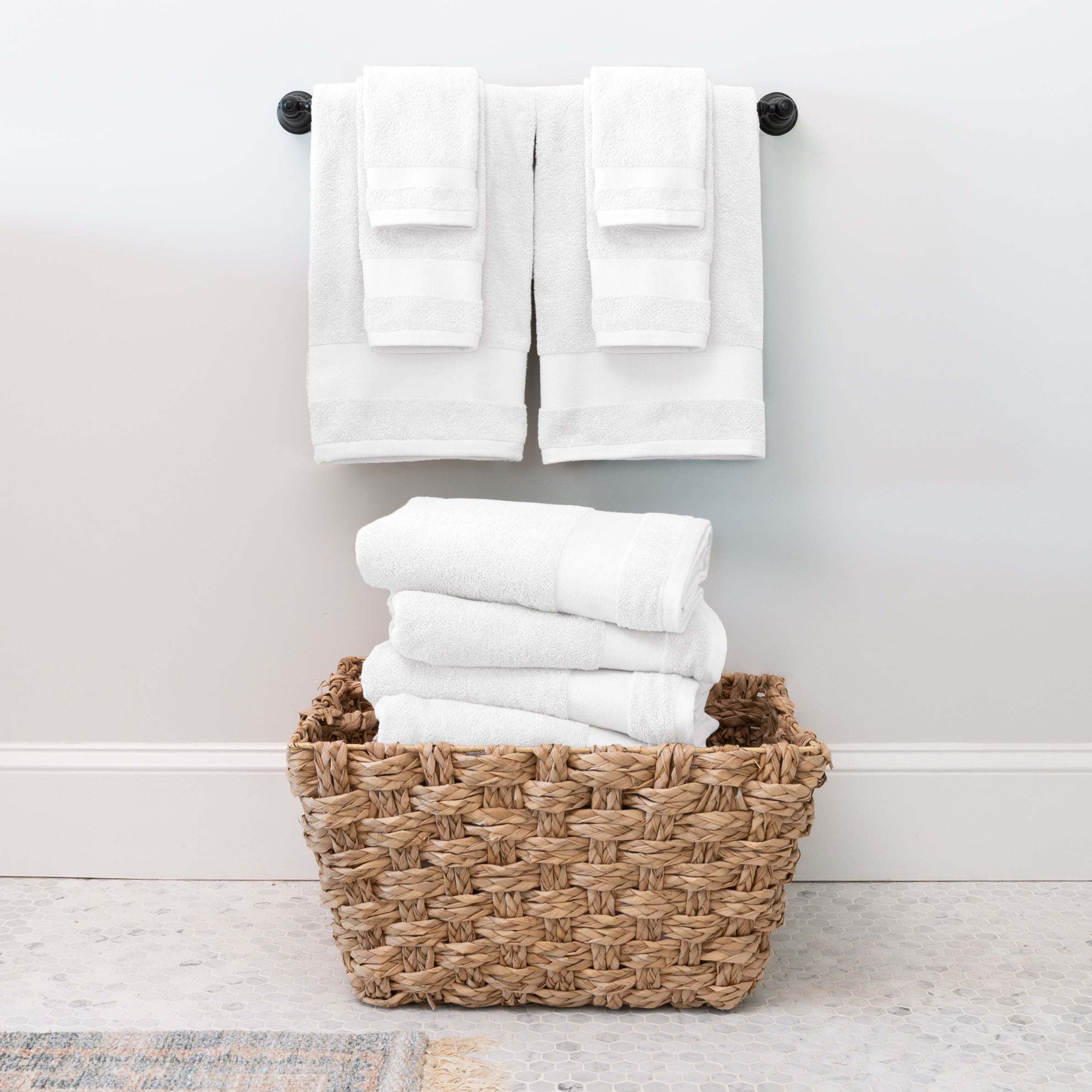6-Piece Hotel-Quality 100% Cotton Bath Towel Set