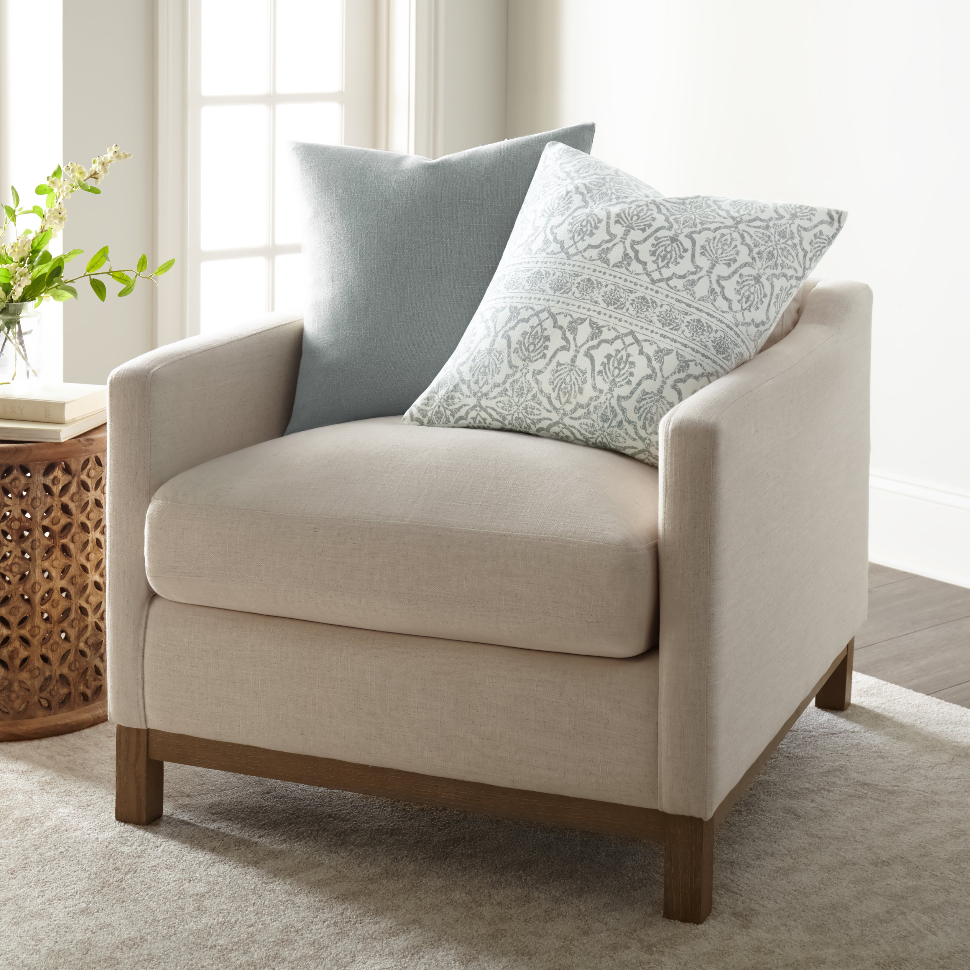 Antique Floral Elegant Cotton Decor Throw Pillow Cover