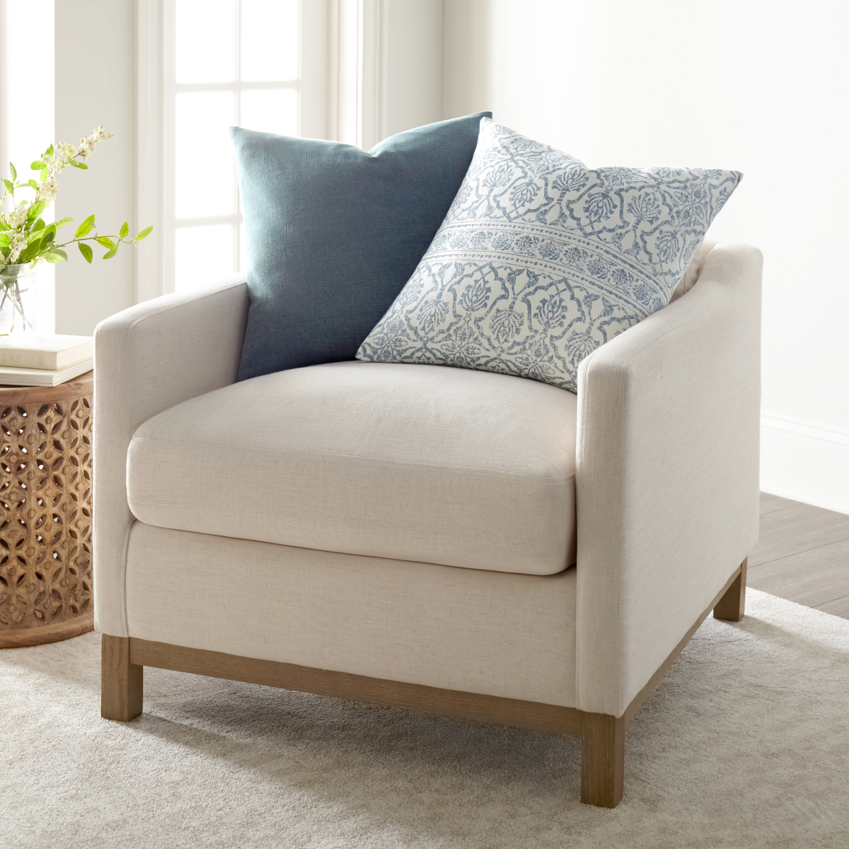 Antique Floral Elegant Cotton Decor Throw Pillow Cover