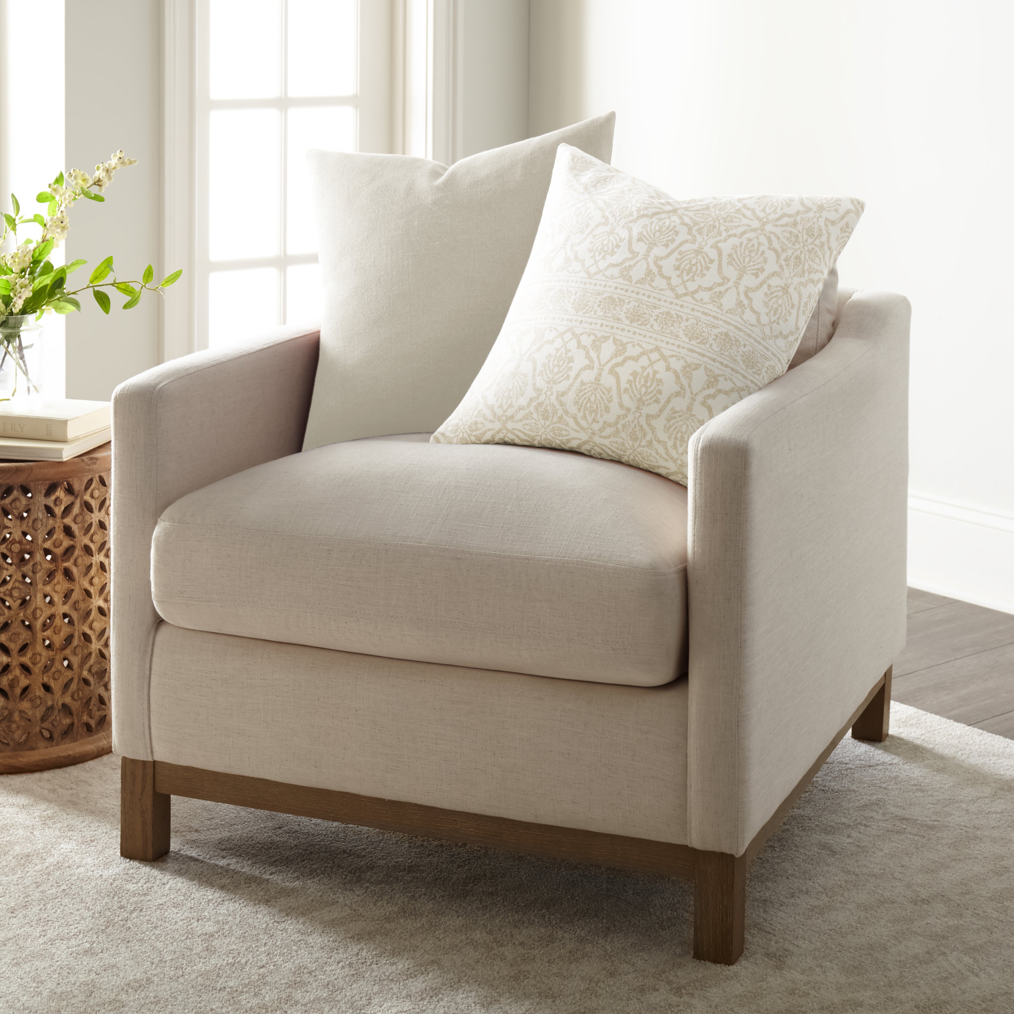 Antique Floral Elegant Cotton Decor Throw Pillow Cover