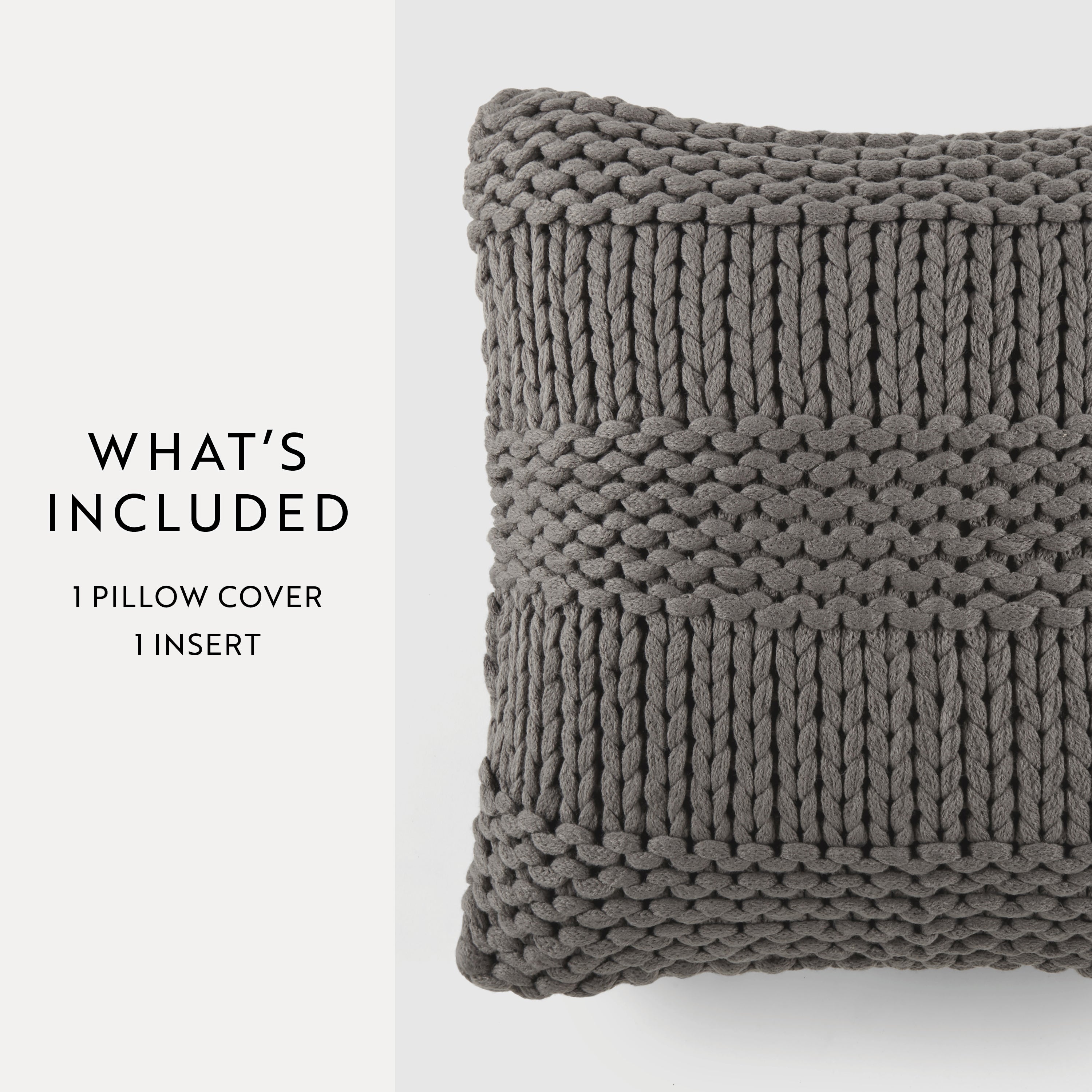 Cozy Chunky Knit Acrylic Decor Throw Pillow Cover