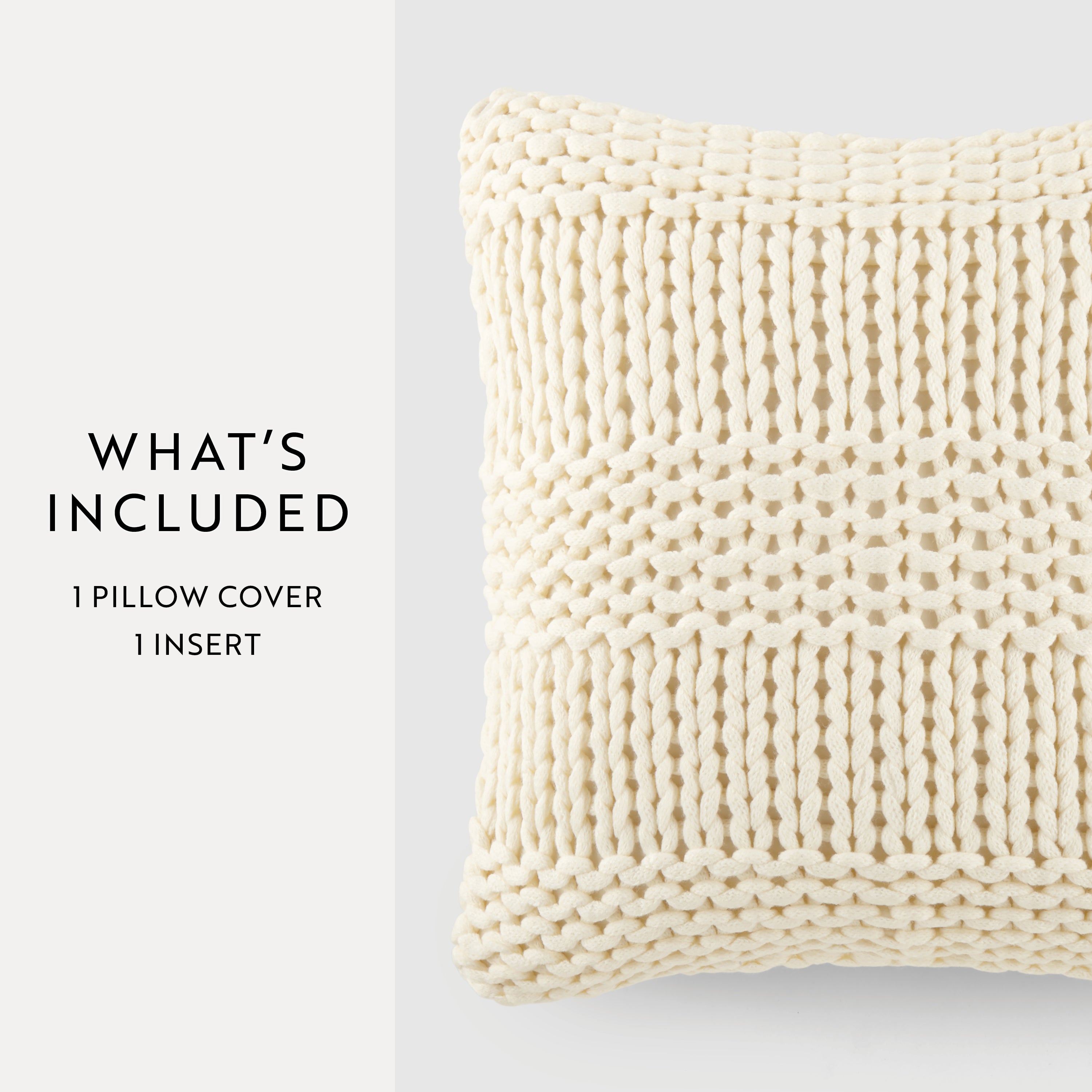 Cozy Chunky Knit Acrylic Decor Throw Pillow Cover