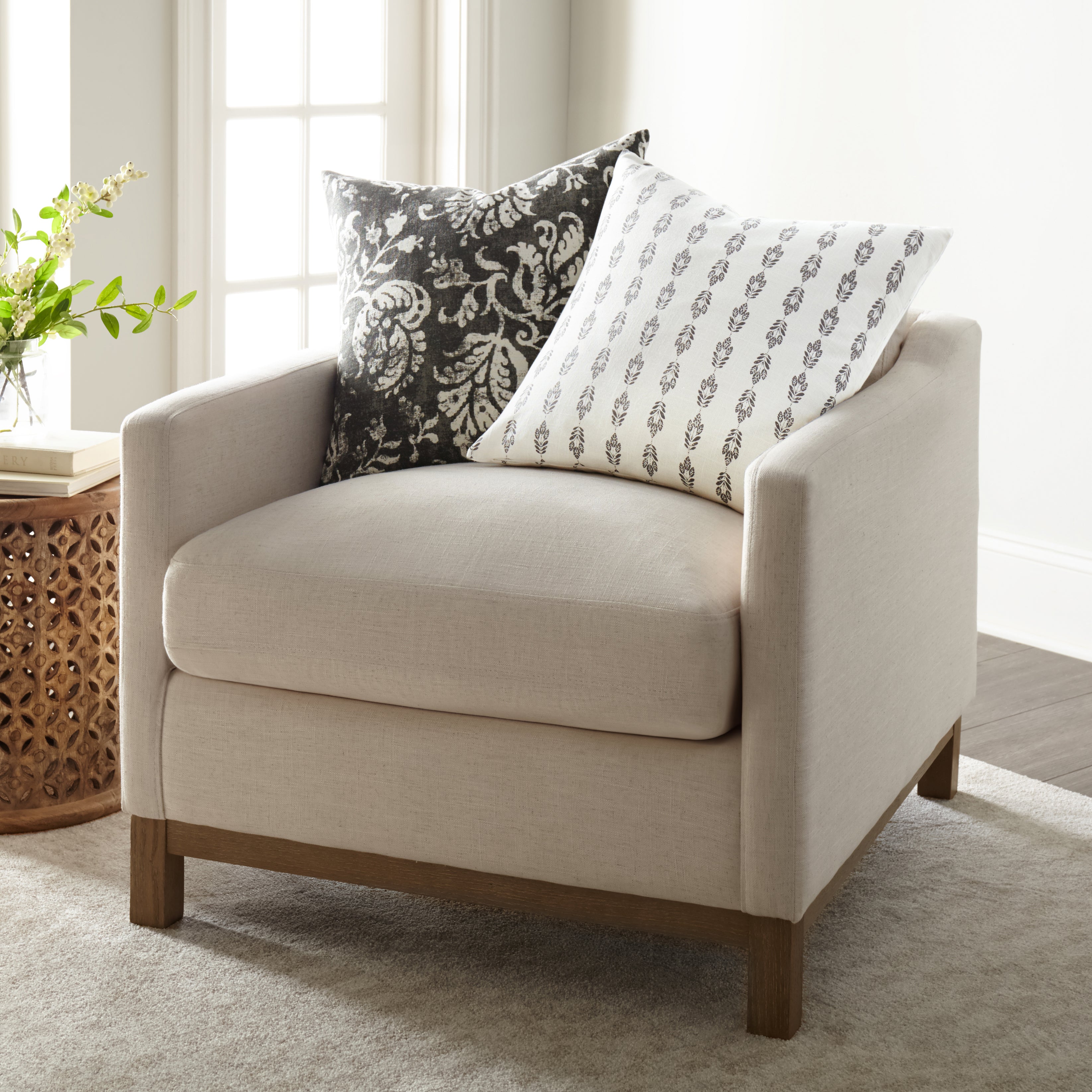 Distressed Floral Elegant Cotton Decor Throw Pillow Cover