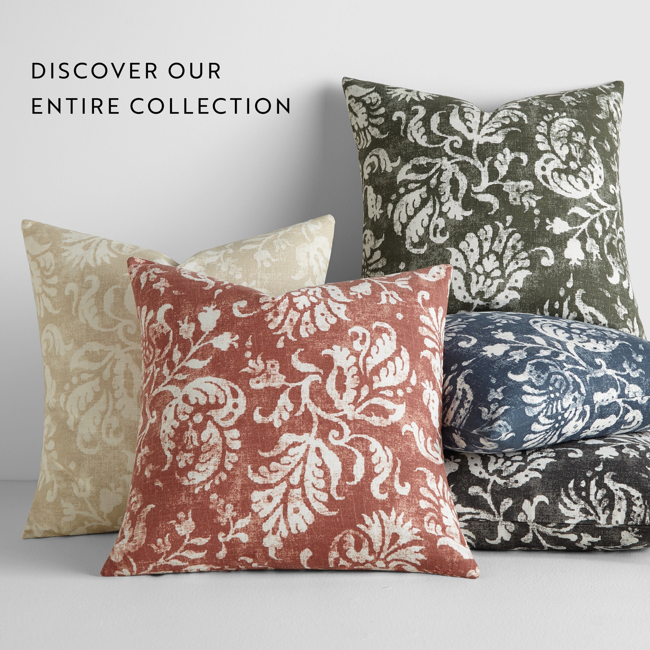 Distressed Floral Elegant Cotton Decor Throw Pillow Cover