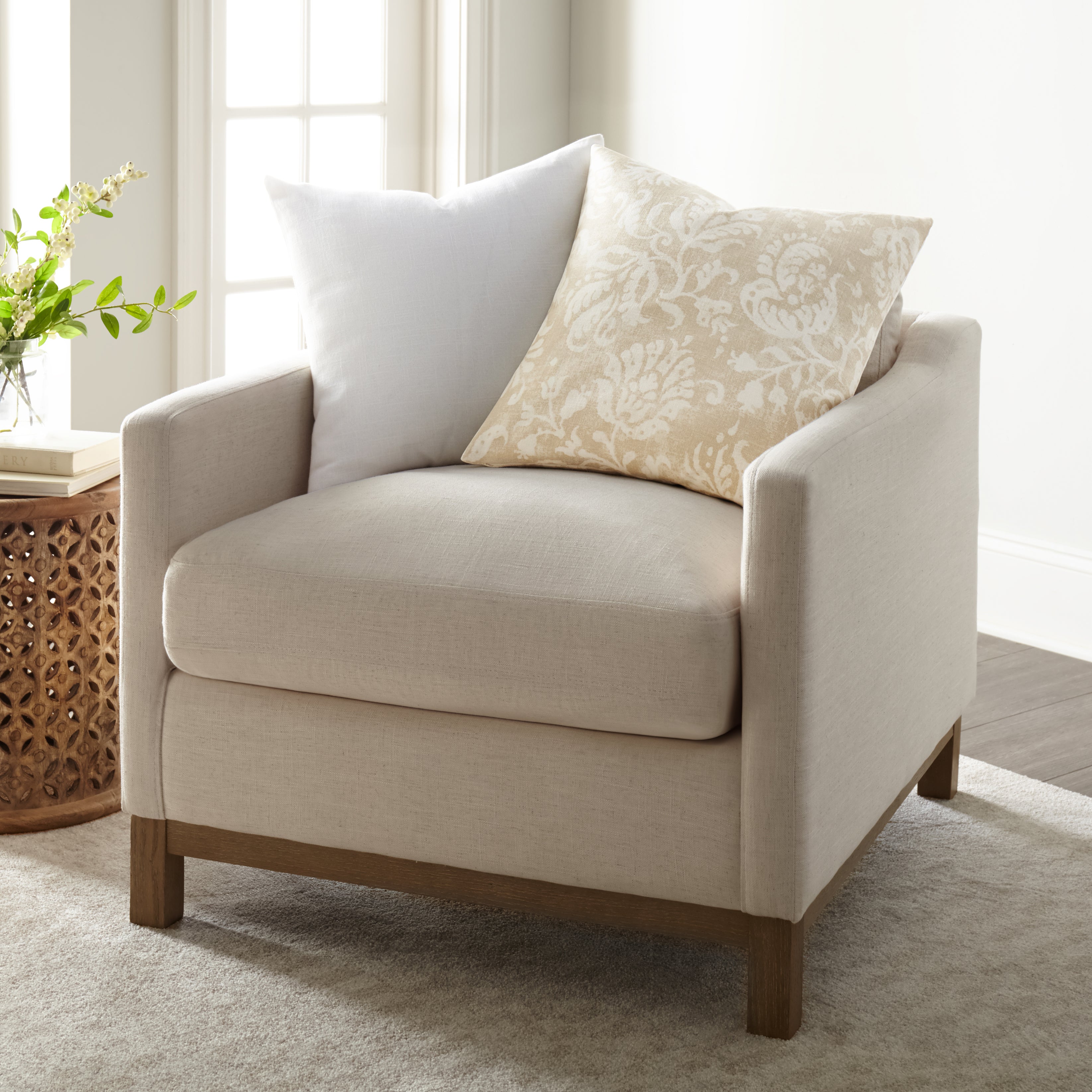 Distressed Floral Elegant Cotton Decor Throw Pillow Cover