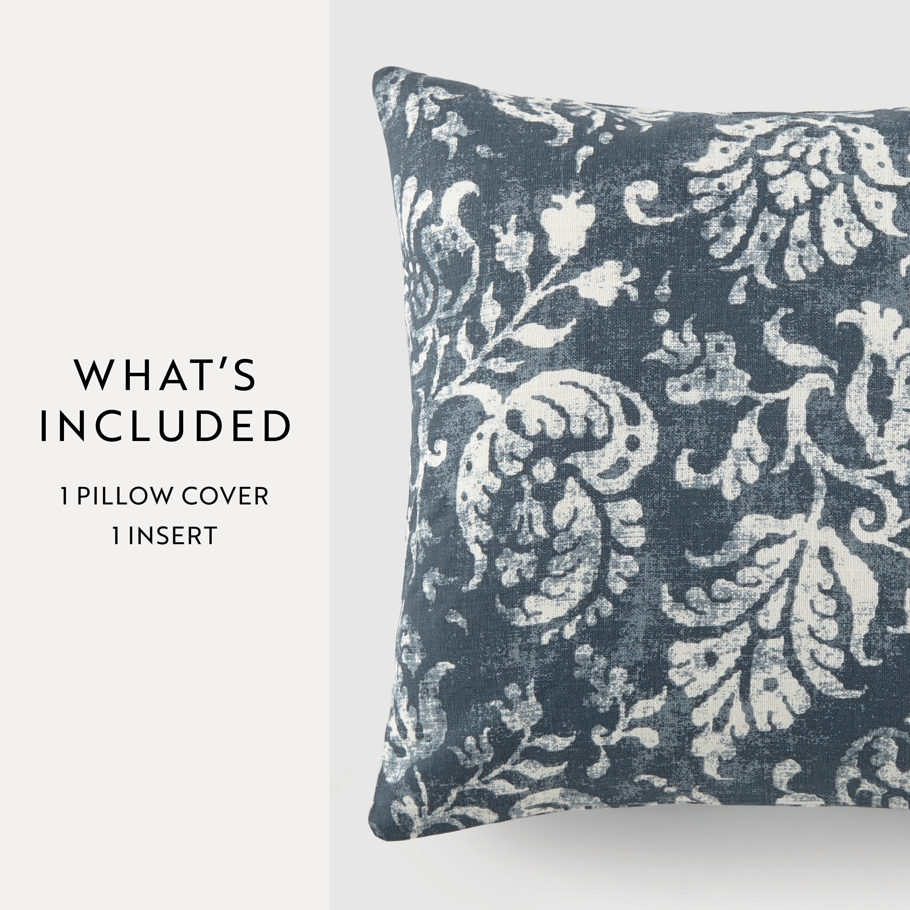 Distressed Floral Elegant Cotton Decor Throw Pillow Cover