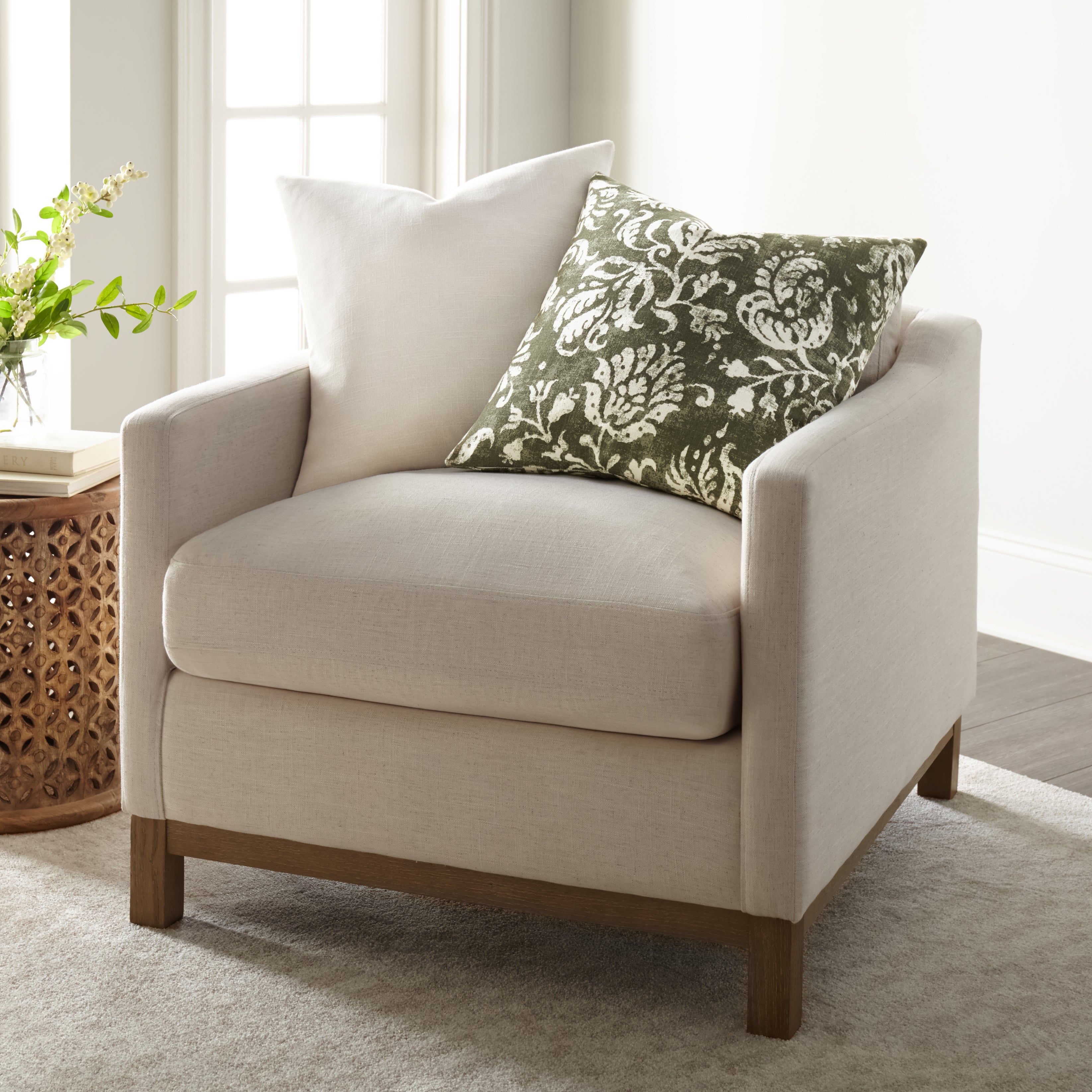 Distressed Floral Elegant Cotton Decor Throw Pillow Cover