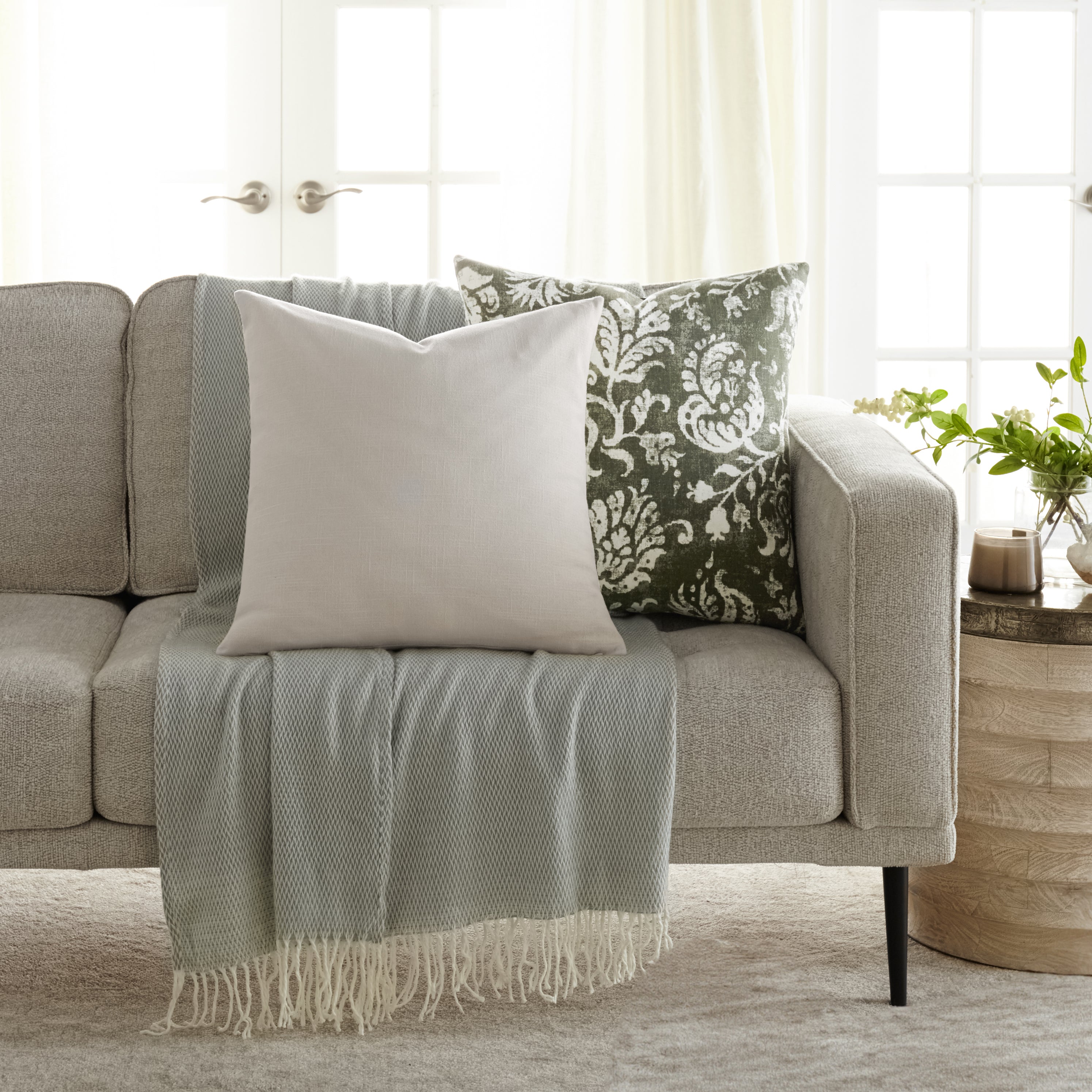 Distressed Floral Elegant Cotton Decor Throw Pillow Cover