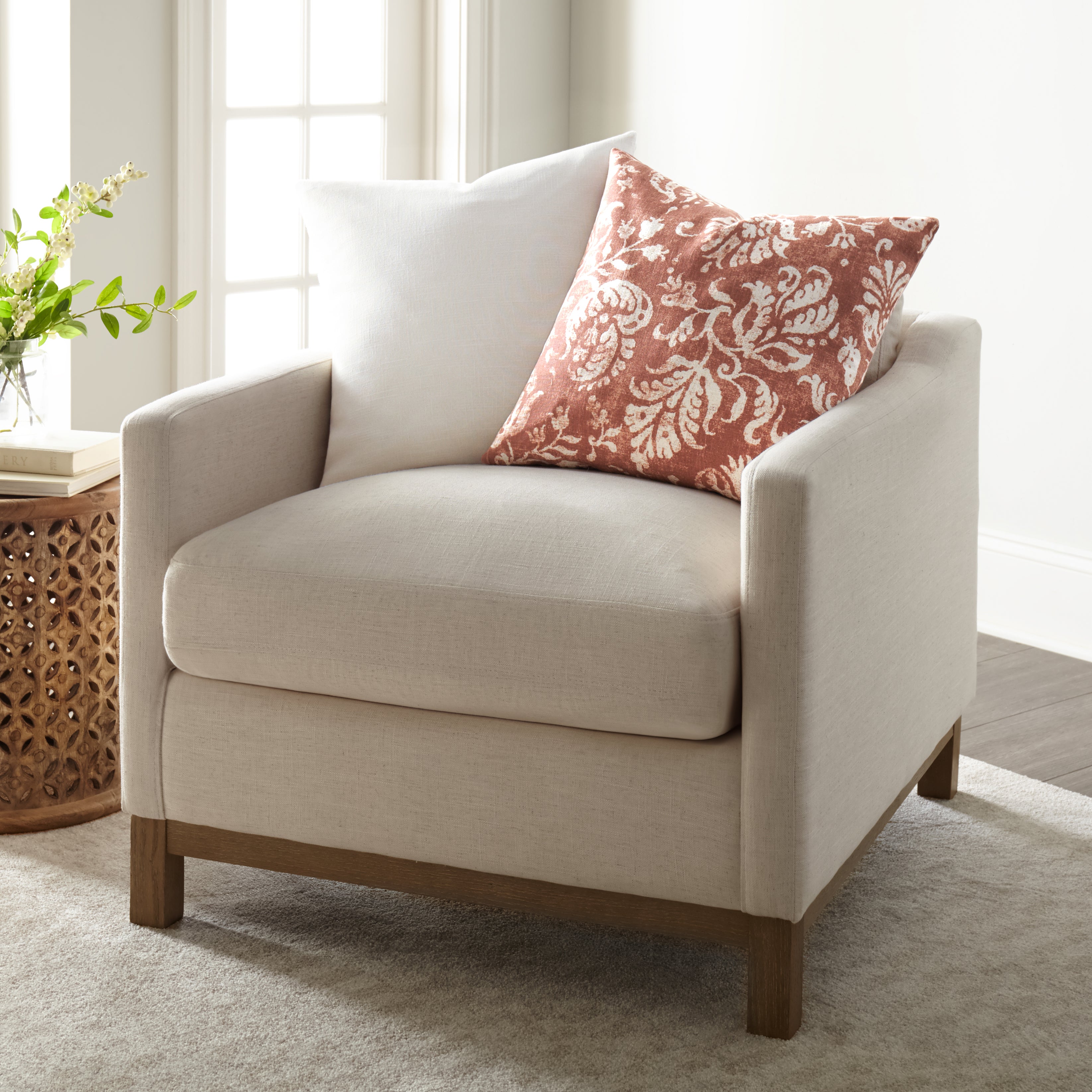 Distressed Floral Elegant Cotton Decor Throw Pillow Cover