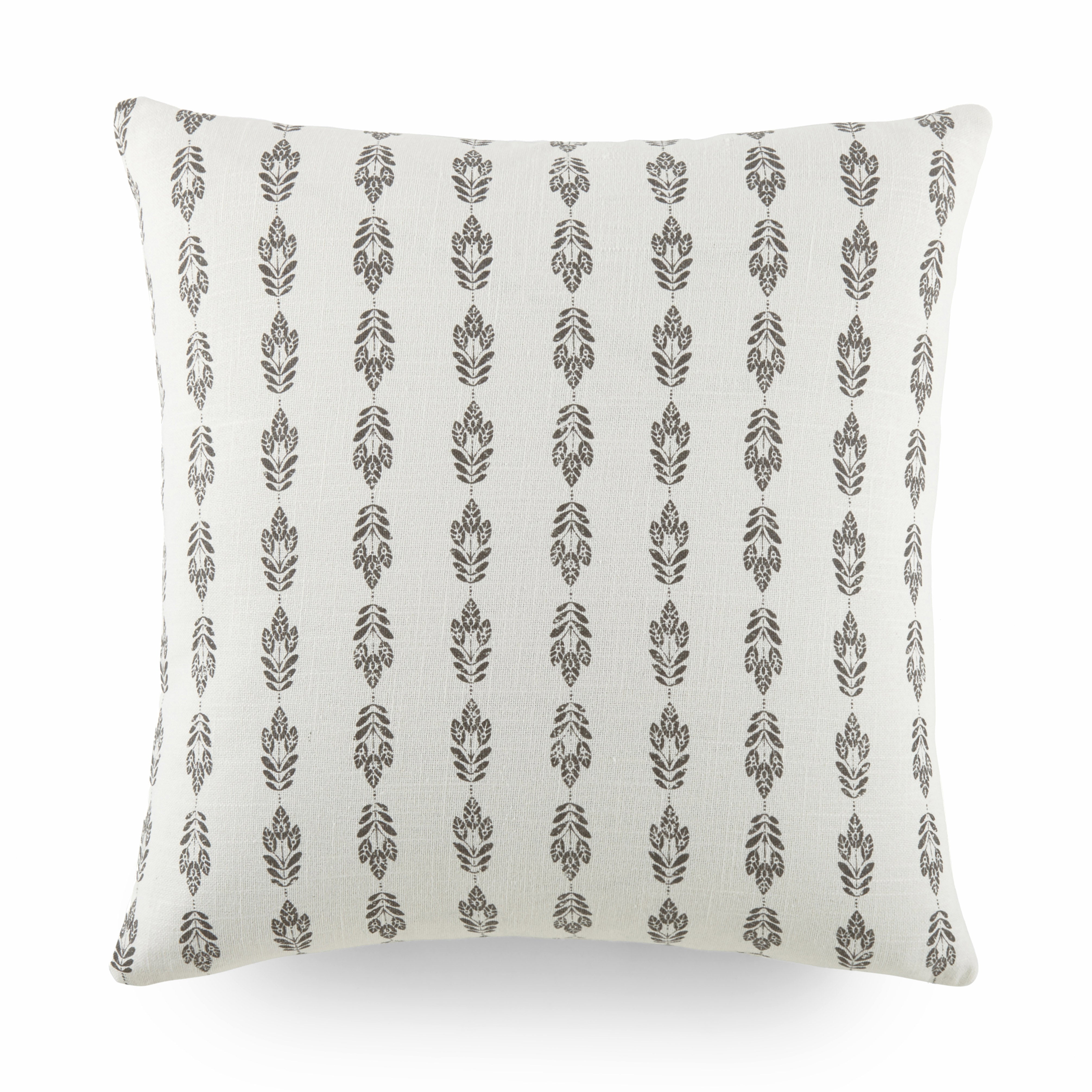 Folk Leaves Elegant Cotton Decor Throw Pillow Cover