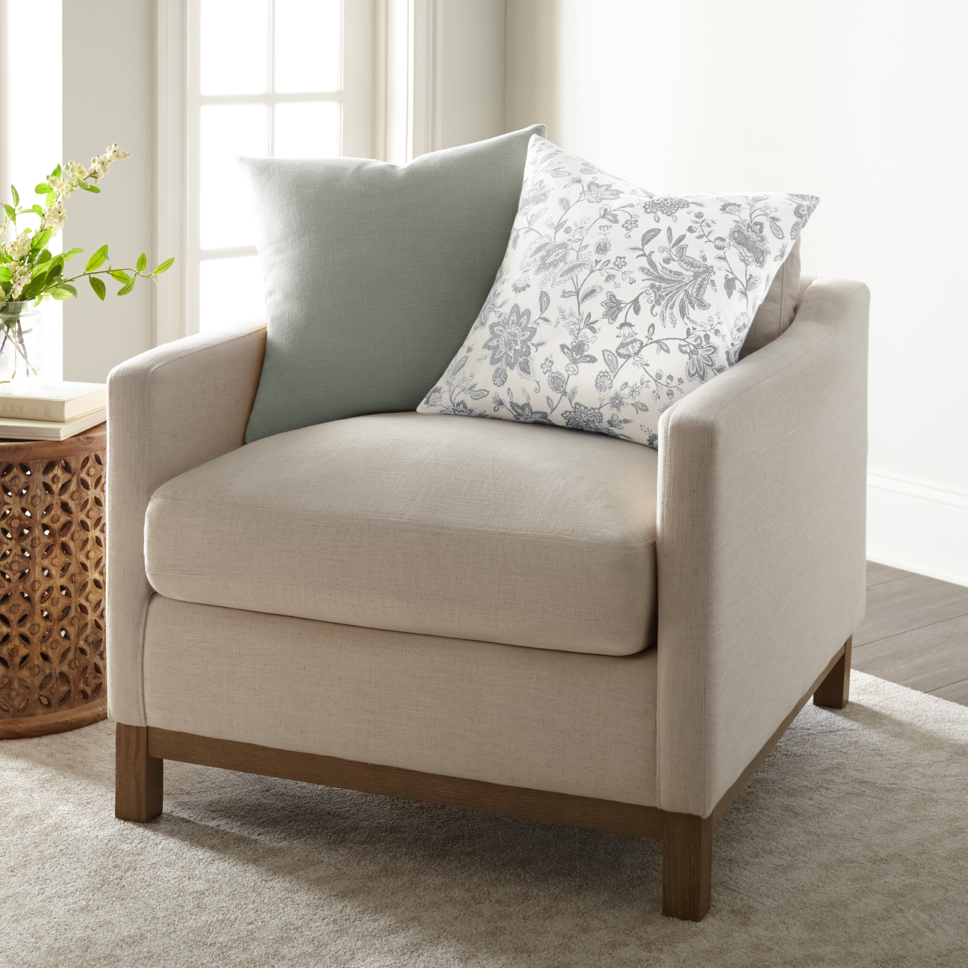 Jacobean Elegant Cotton Decor Throw Pillow Cover