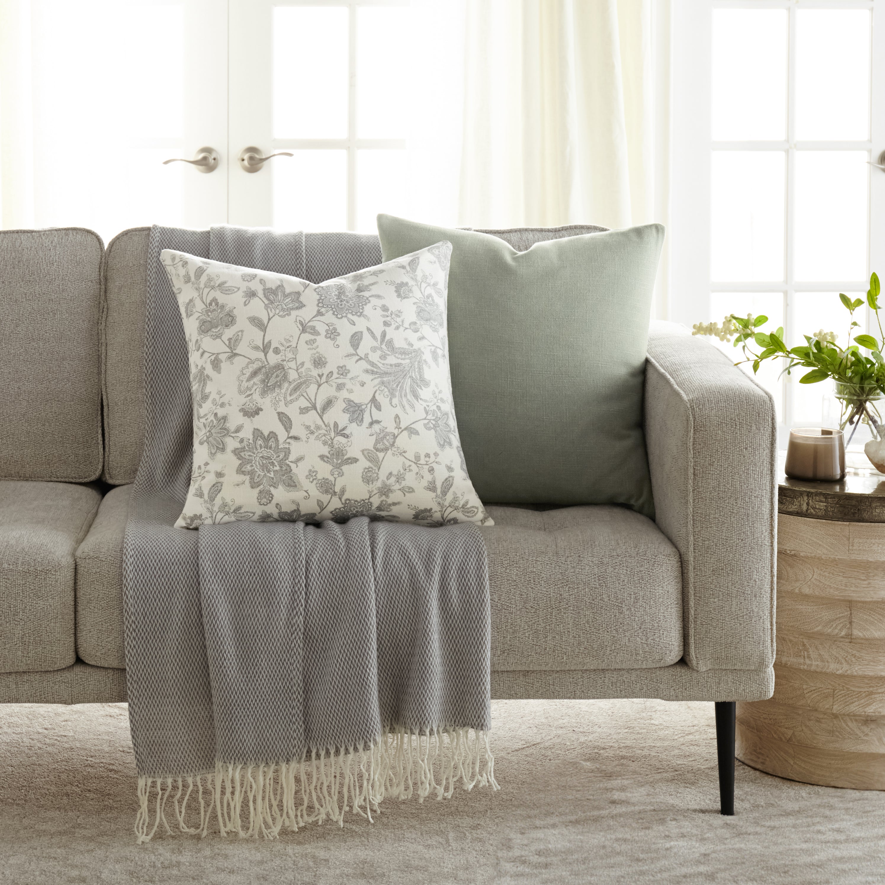 Jacobean Elegant Cotton Decor Throw Pillow Cover