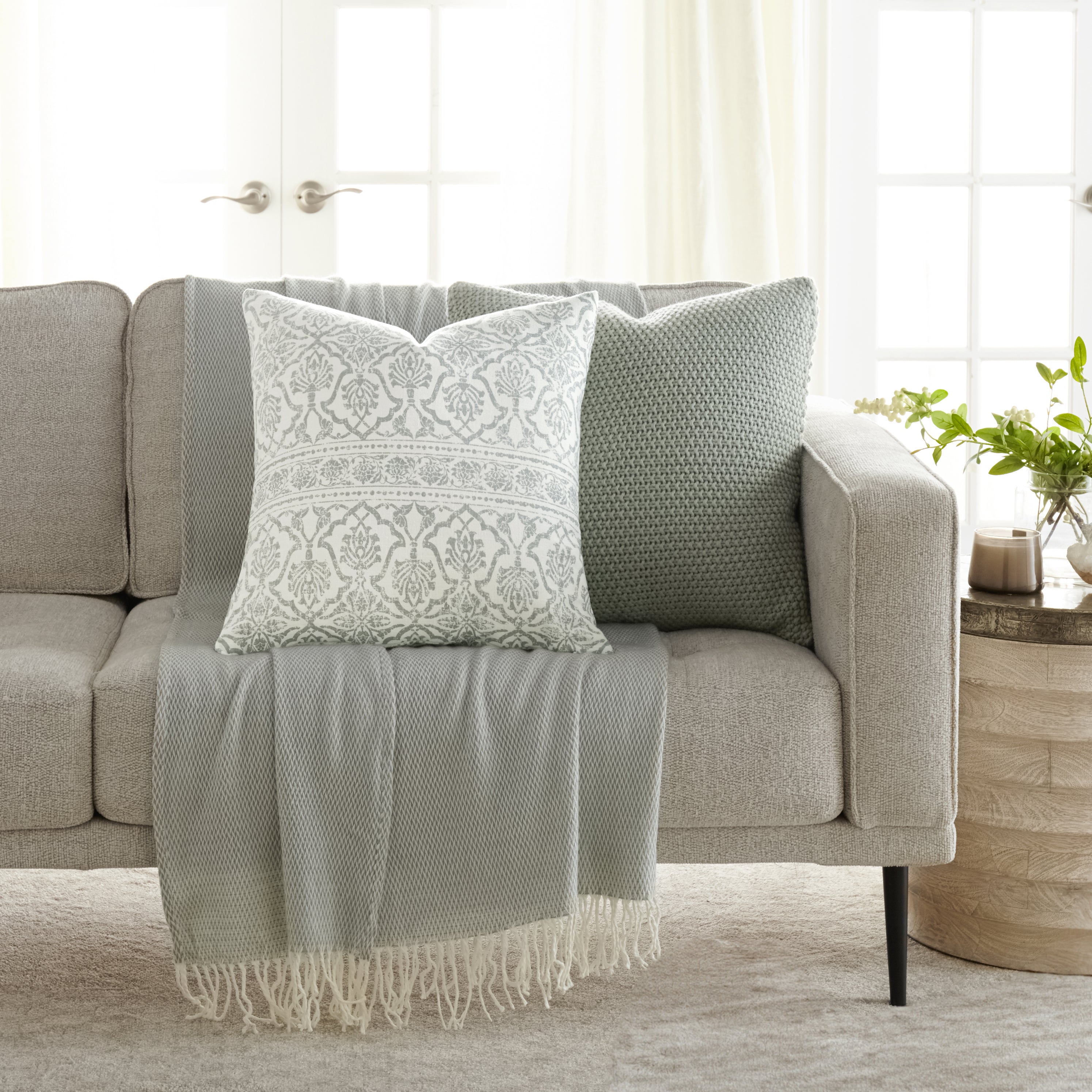 Seed Stitch Knit Acrylic Decor Throw Pillow Cover