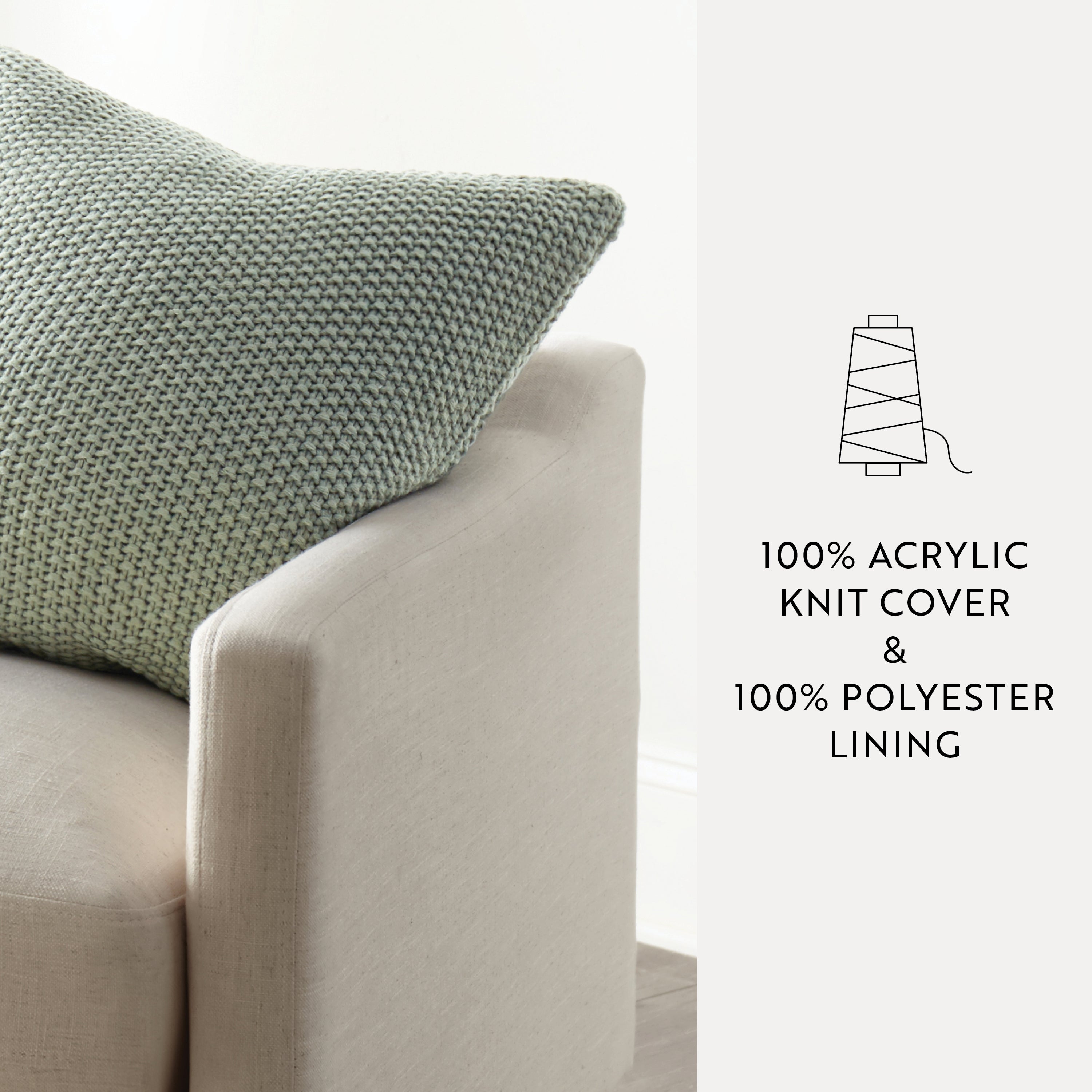 Seed Stitch Knit Acrylic Decor Throw Pillow Cover