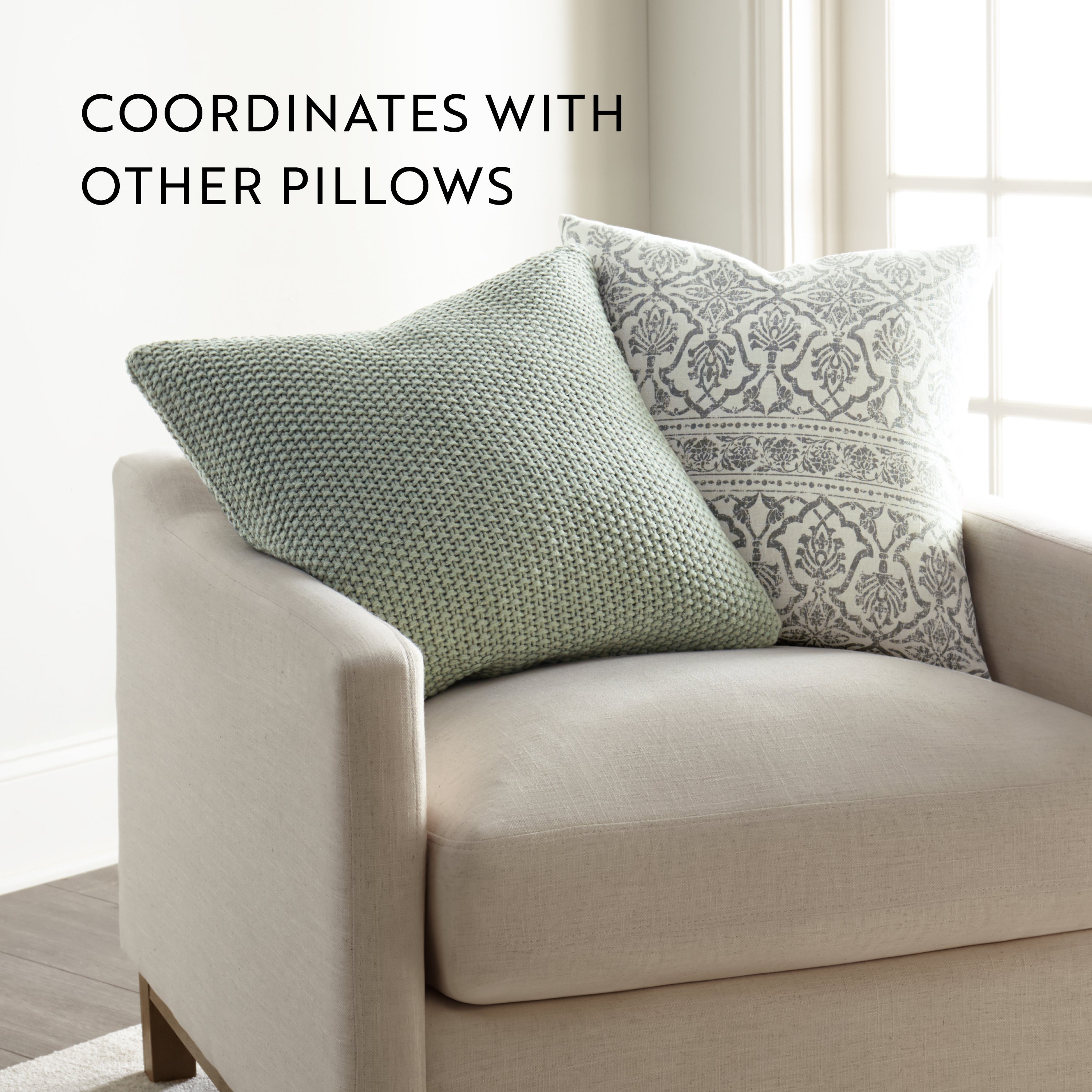 Seed Stitch Knit Acrylic Decor Throw Pillow Cover