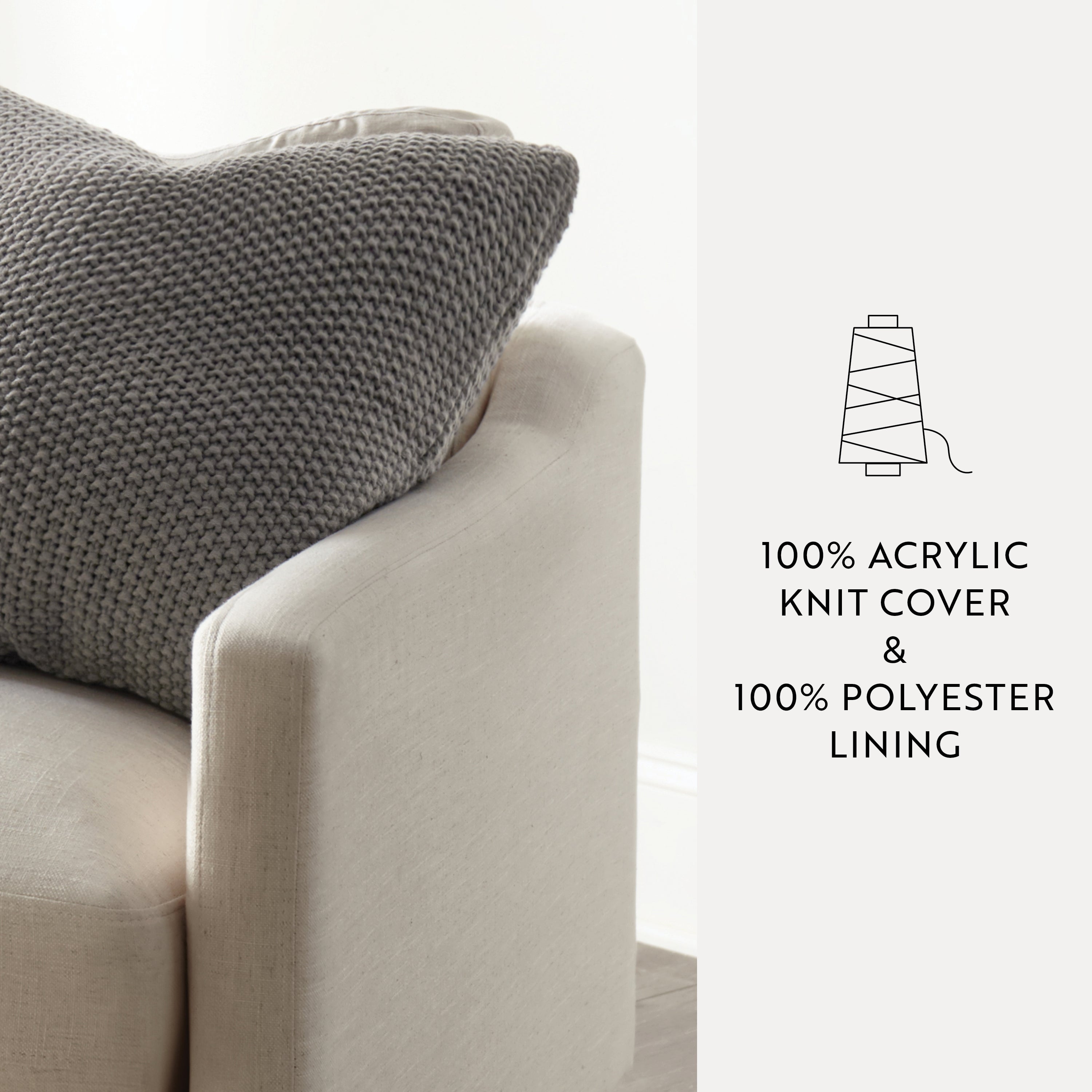 Seed Stitch Knit Acrylic Decor Throw Pillow Cover