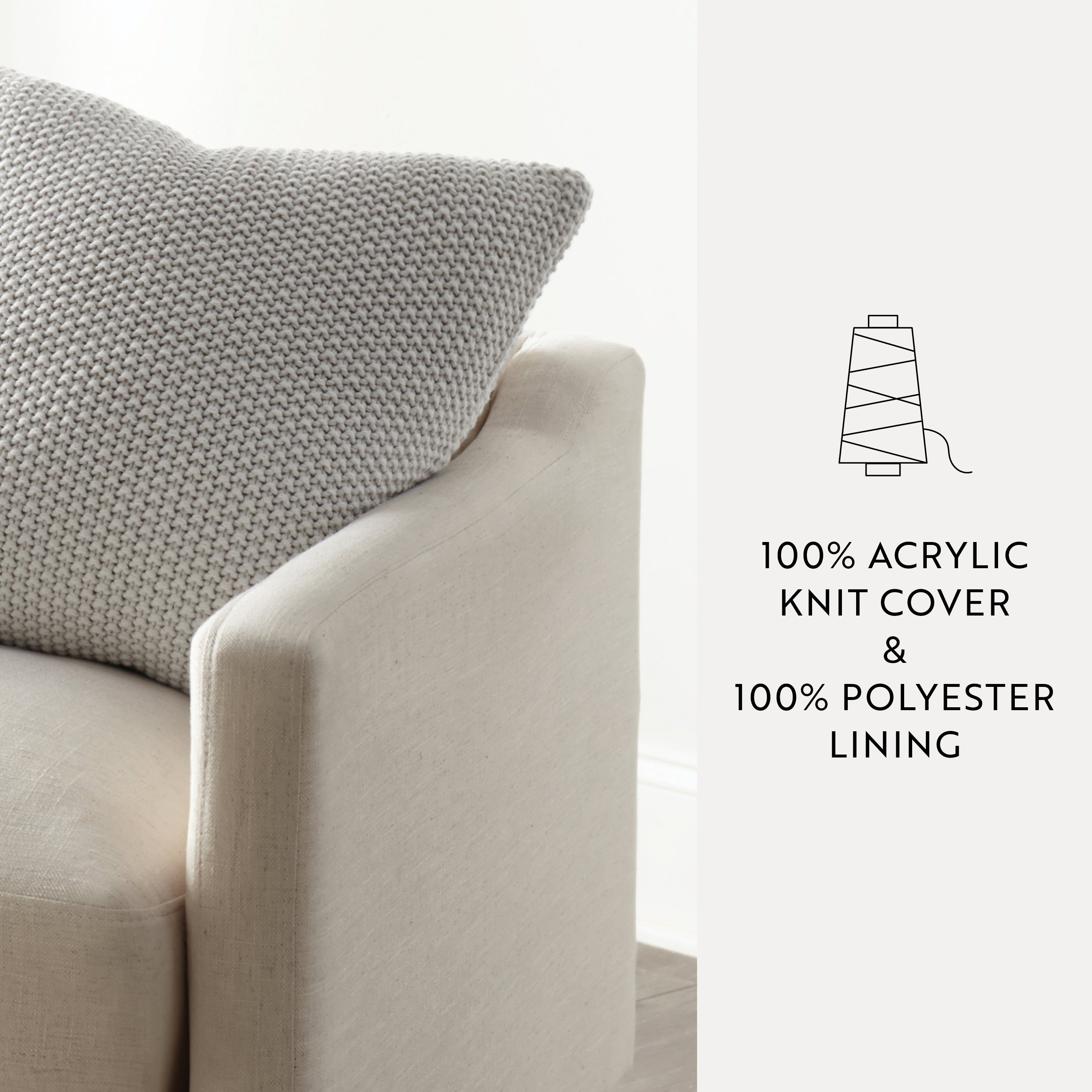 Seed Stitch Knit Acrylic Decor Throw Pillow Cover