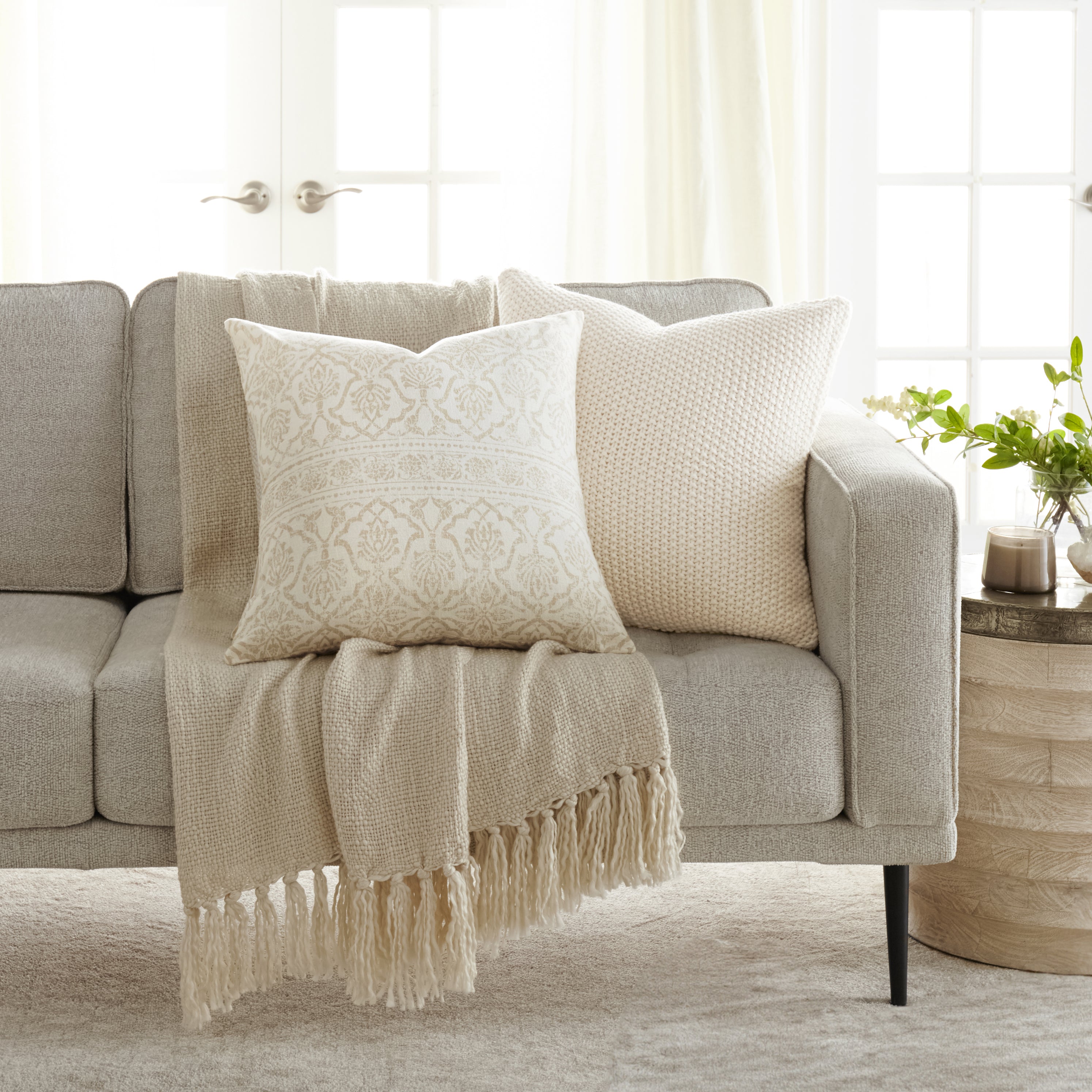 Seed Stitch Knit Acrylic Decor Throw Pillow Cover