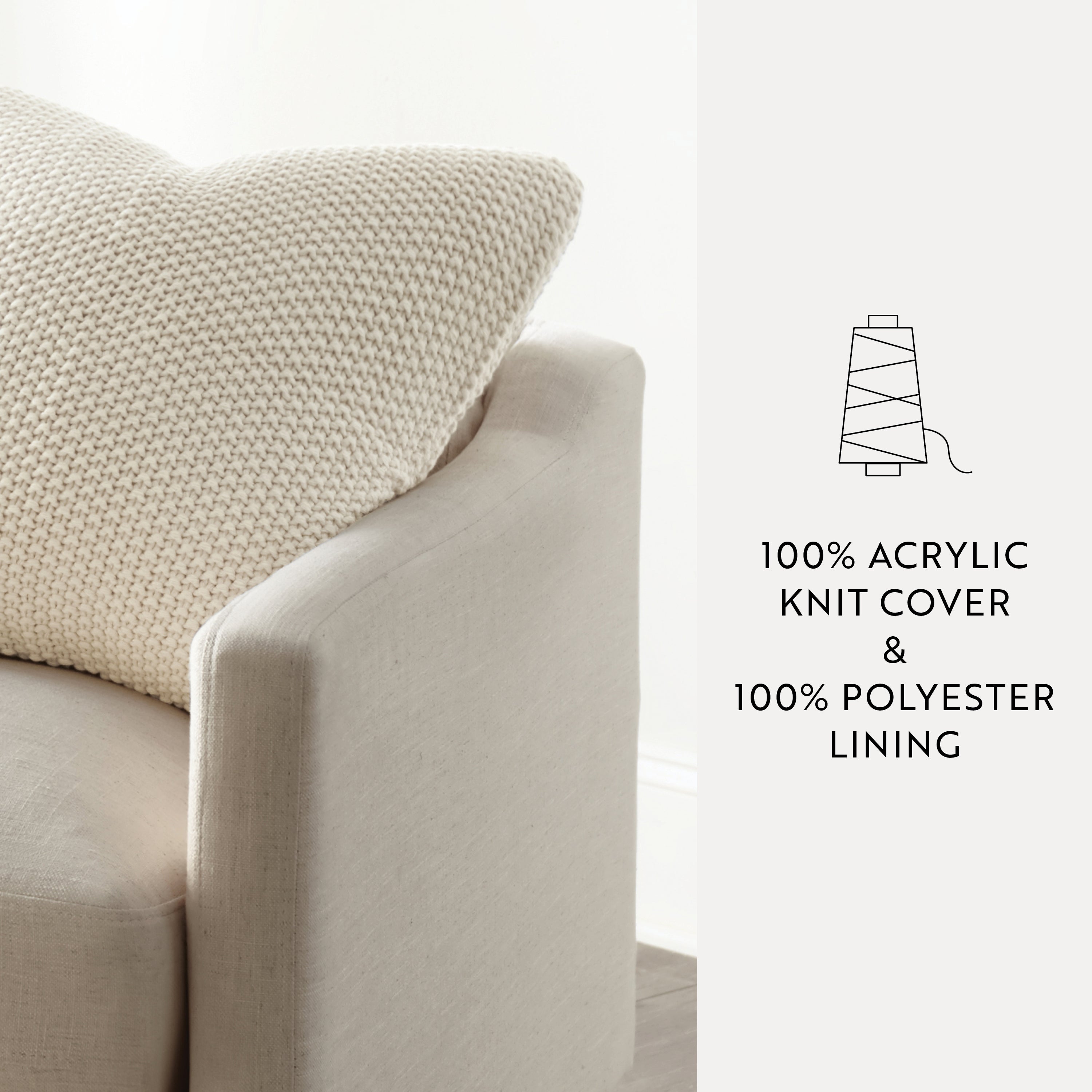 Seed Stitch Knit Acrylic Decor Throw Pillow Cover