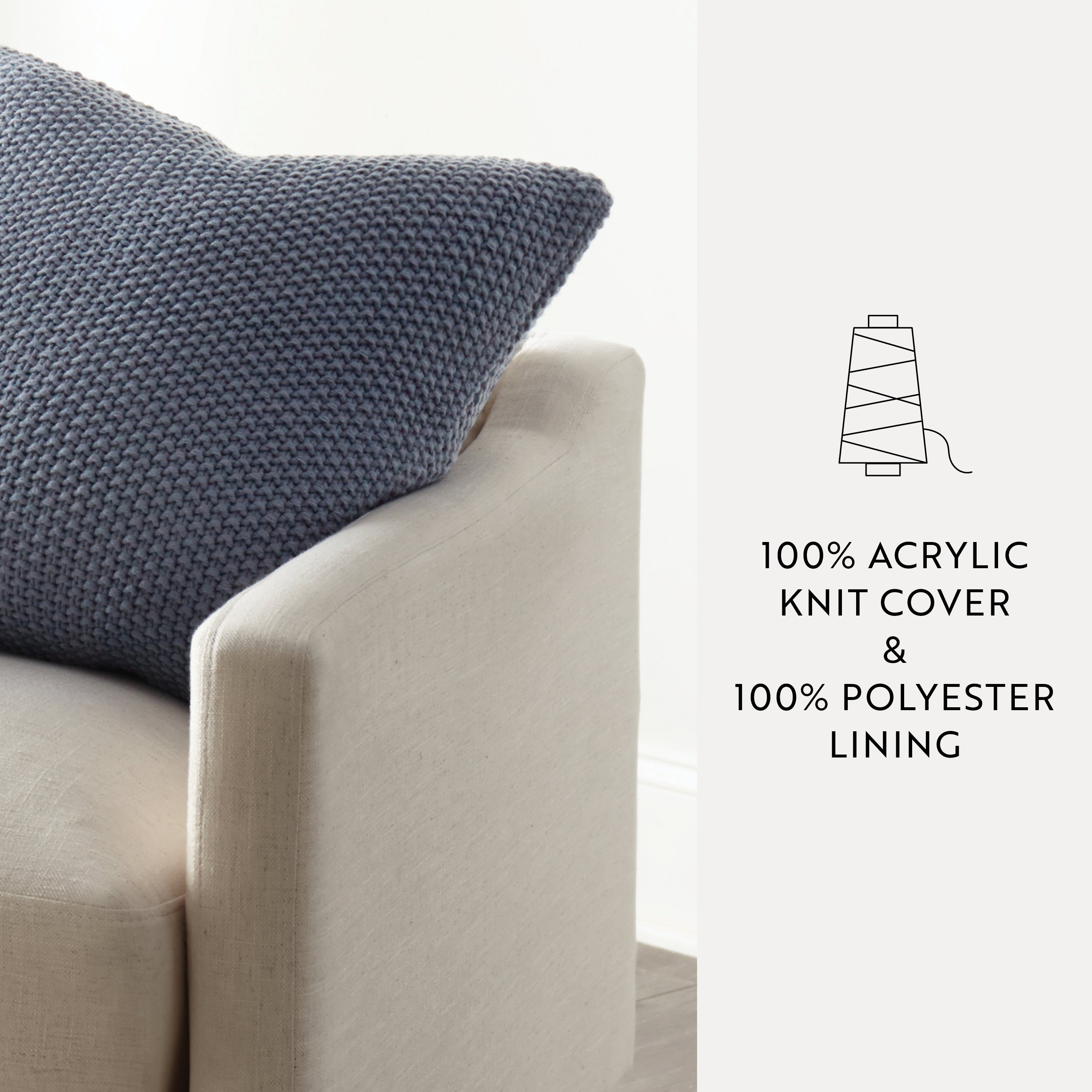 Seed Stitch Knit Acrylic Decor Throw Pillow Cover