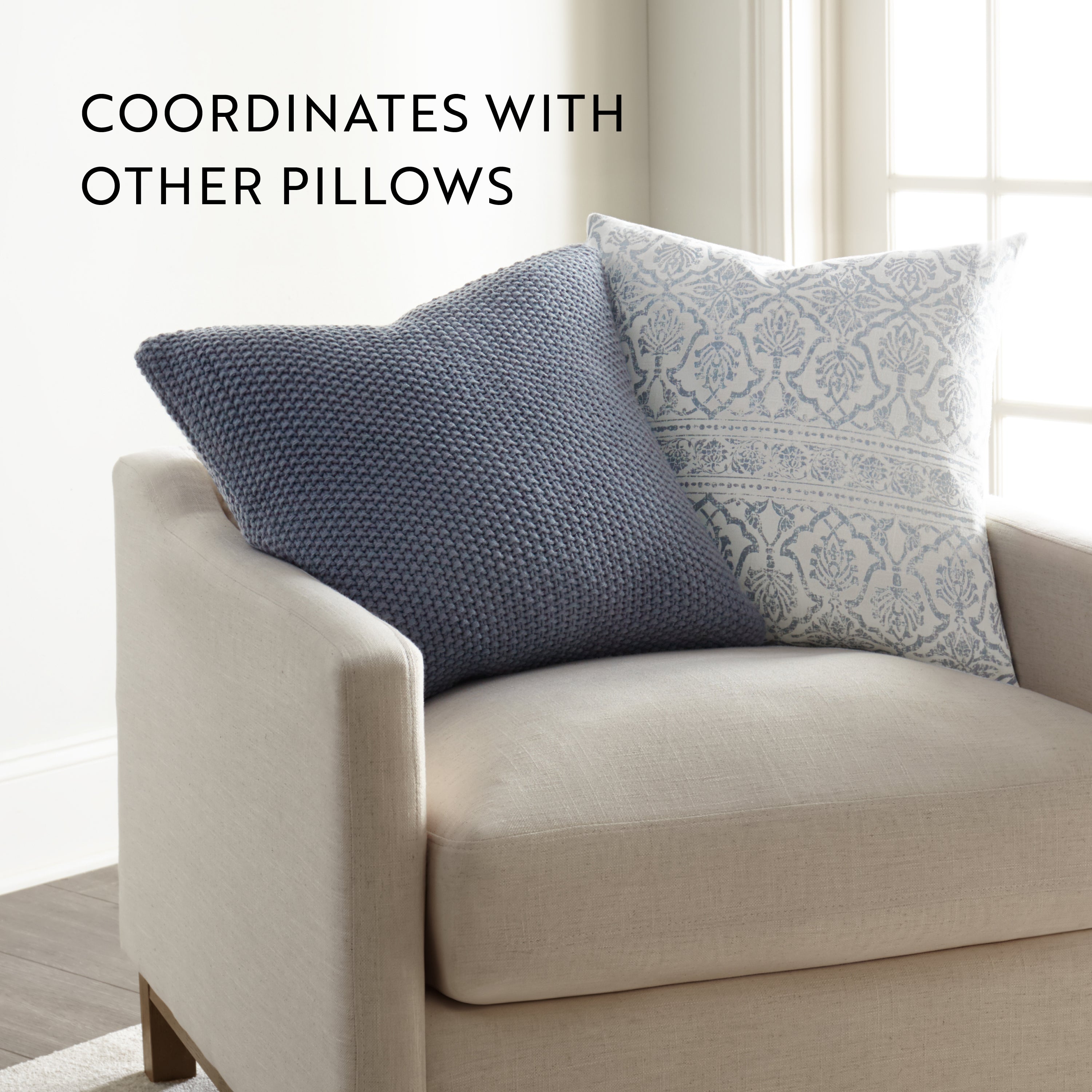 Seed Stitch Knit Acrylic Decor Throw Pillow Cover