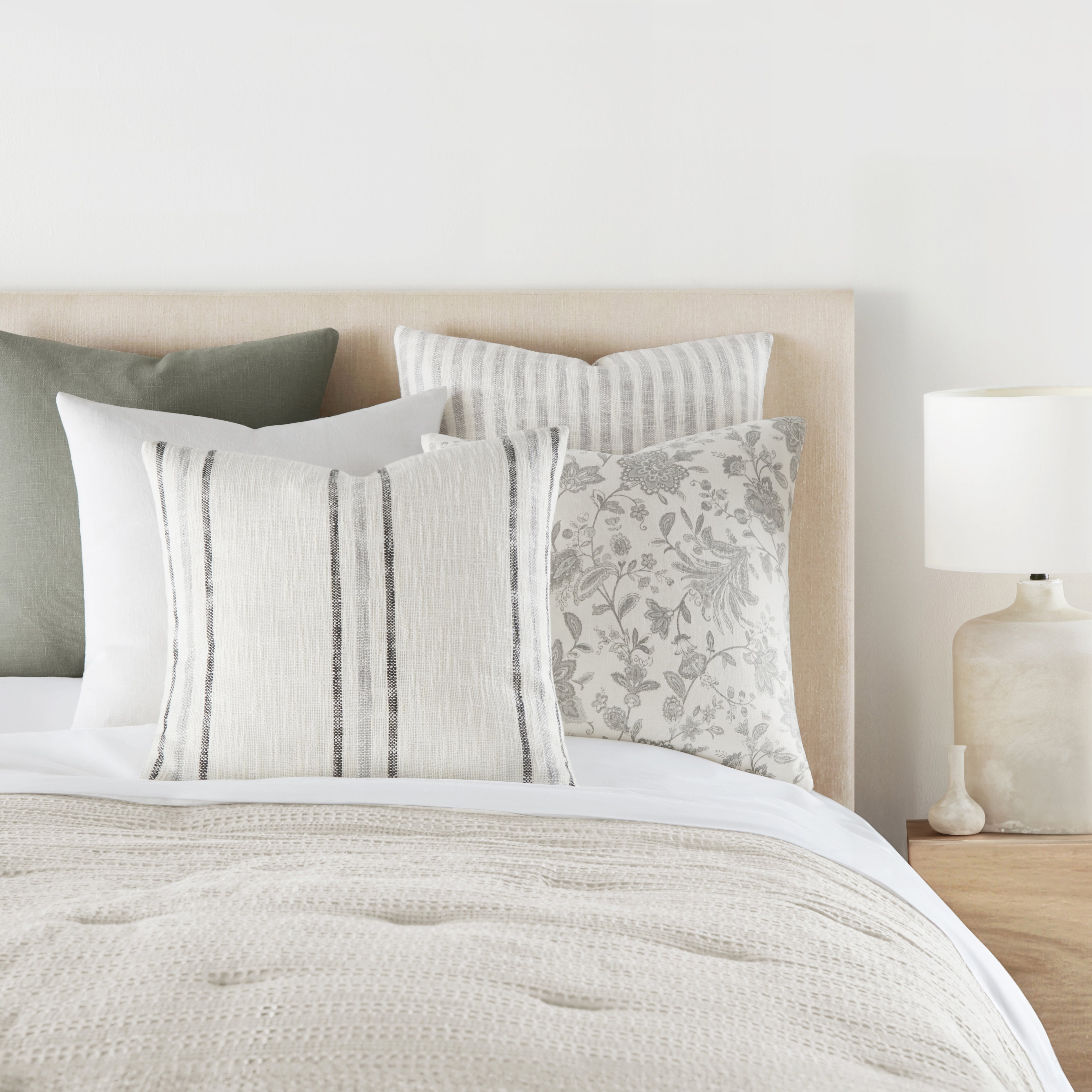 Stone Washed and Distressed Cotton Decor Throw Pillow Cover