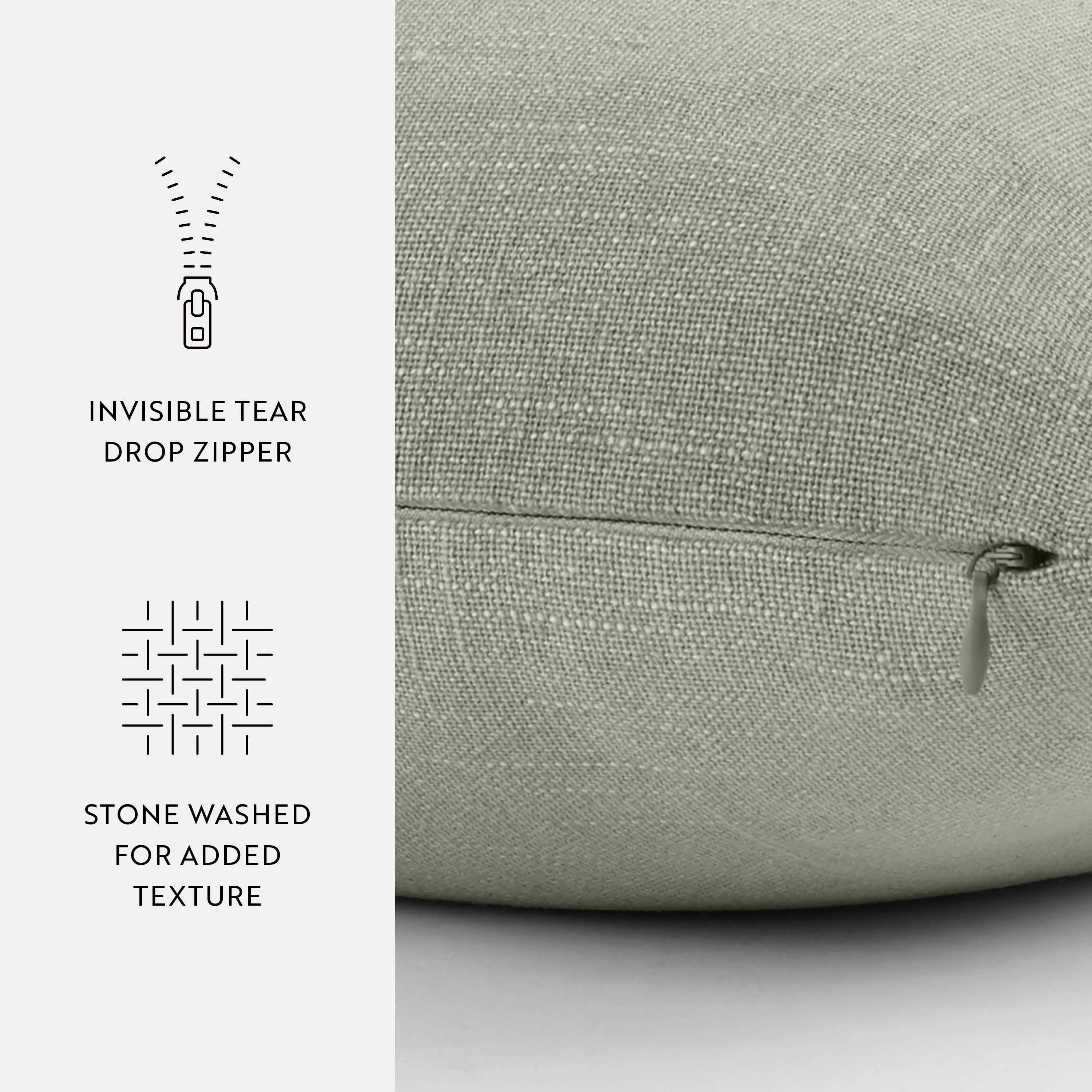 Stone Washed and Distressed Cotton Decor Throw Pillow Cover