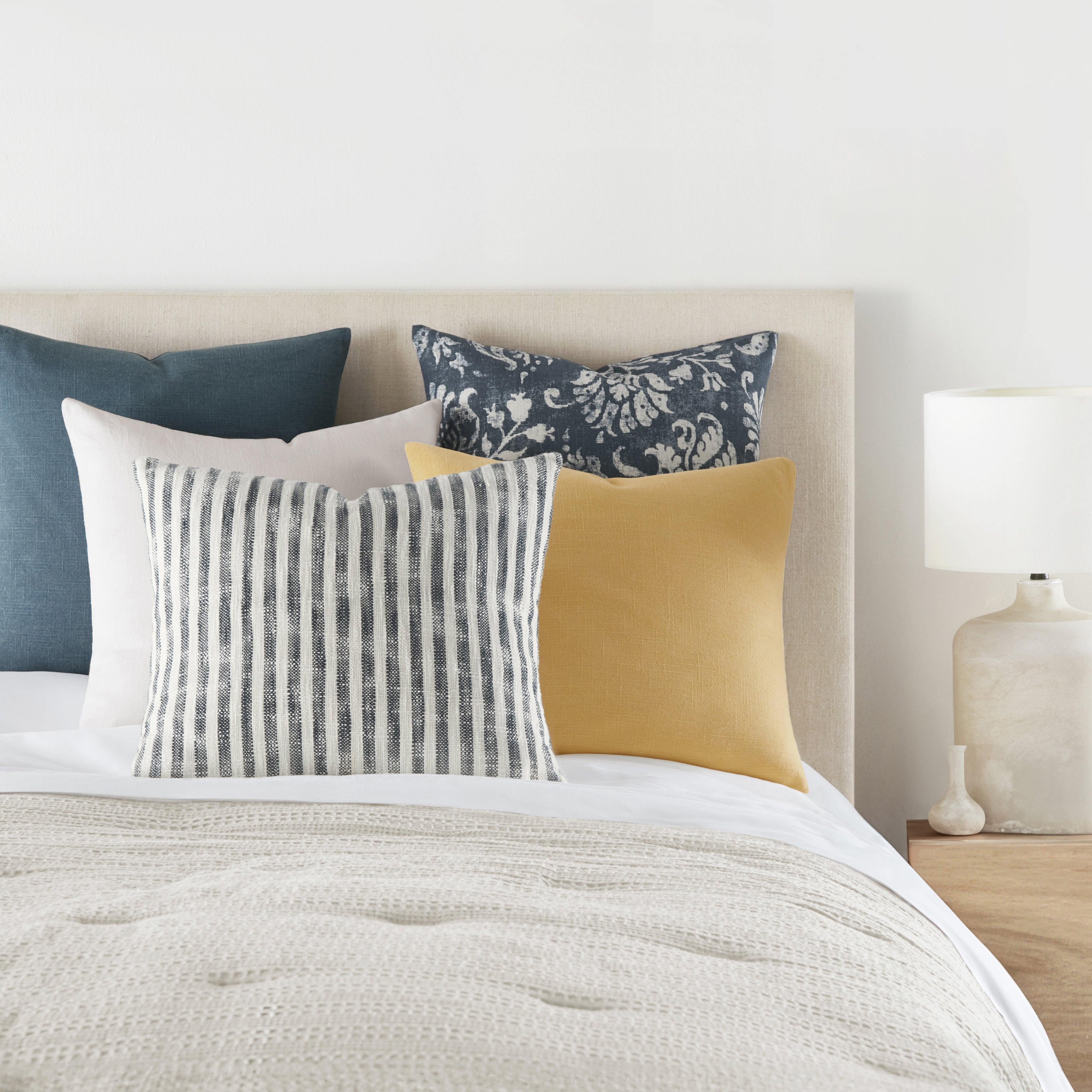 Stone Washed and Distressed Cotton Decor Throw Pillow Cover