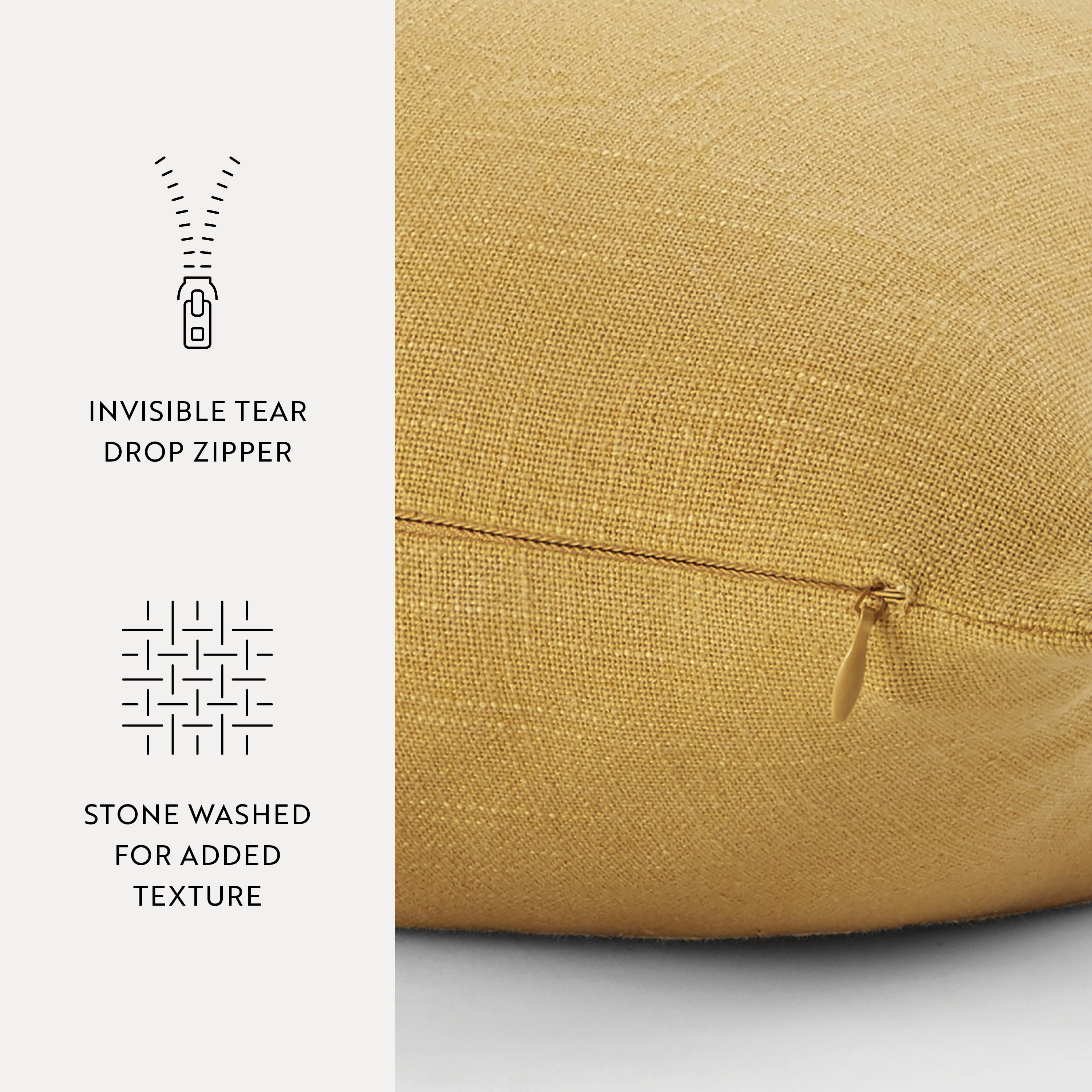 Stone Washed and Distressed Cotton Decor Throw Pillow Cover