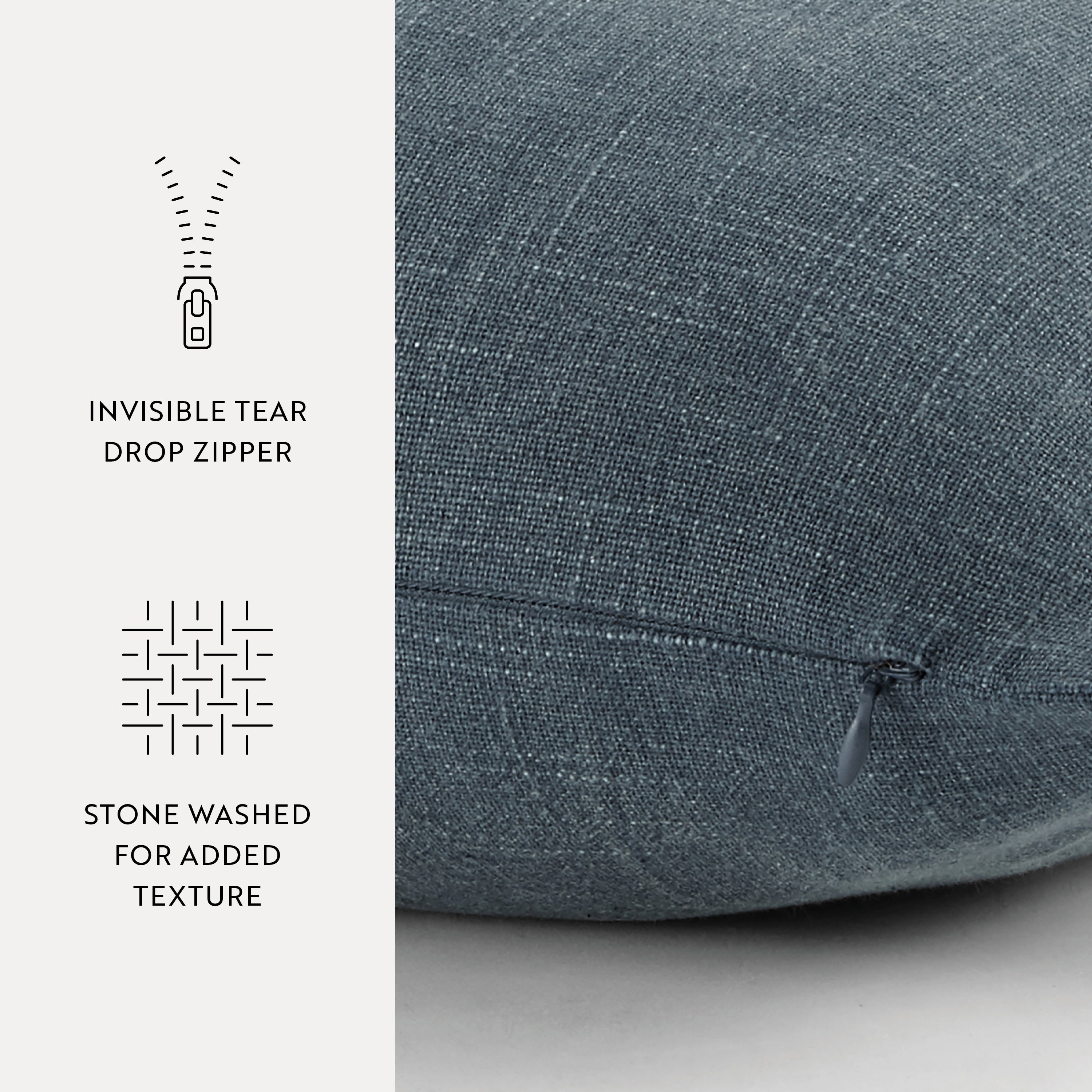 Stone Washed and Distressed Cotton Decor Throw Pillow Cover