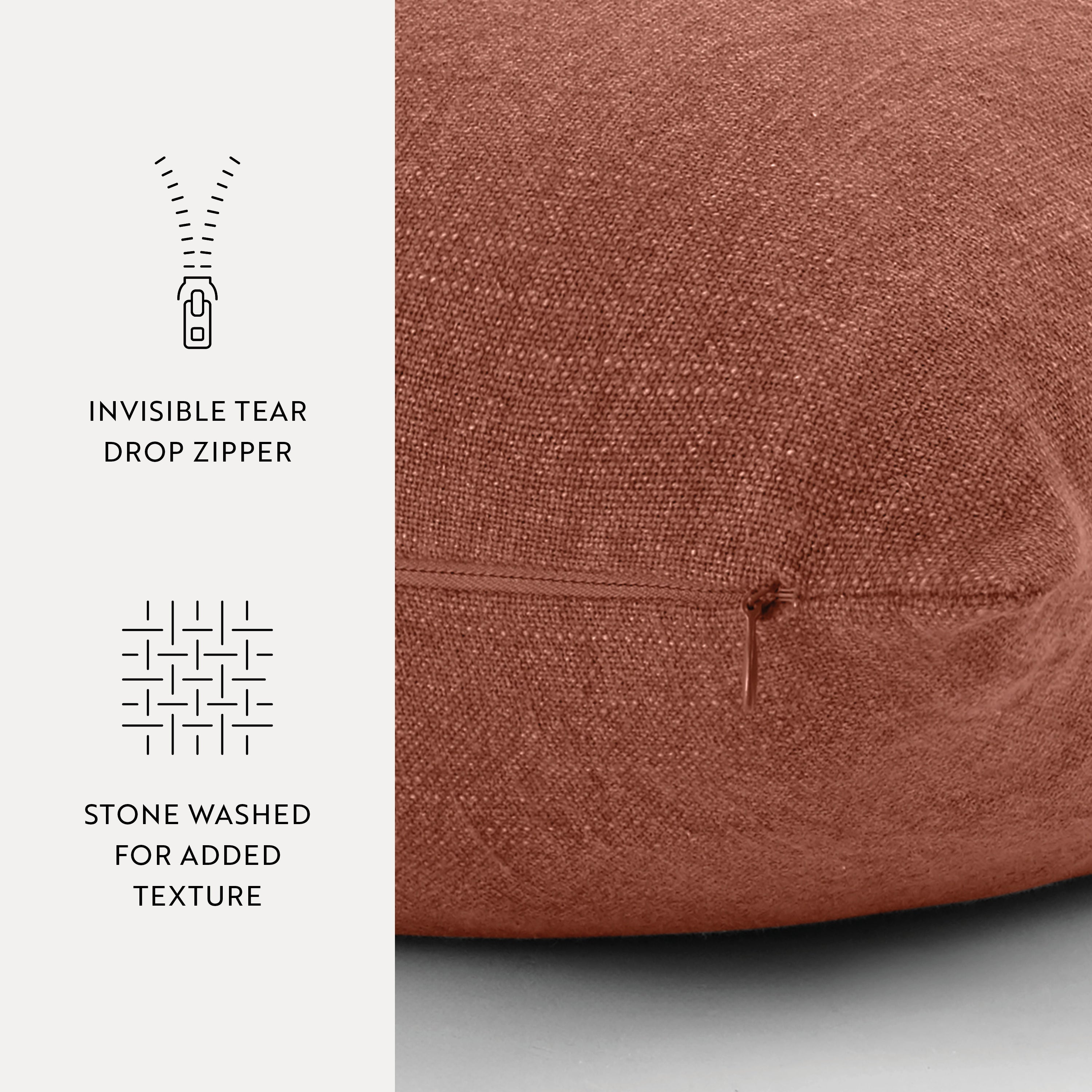 Stone Washed and Distressed Cotton Decor Throw Pillow Cover