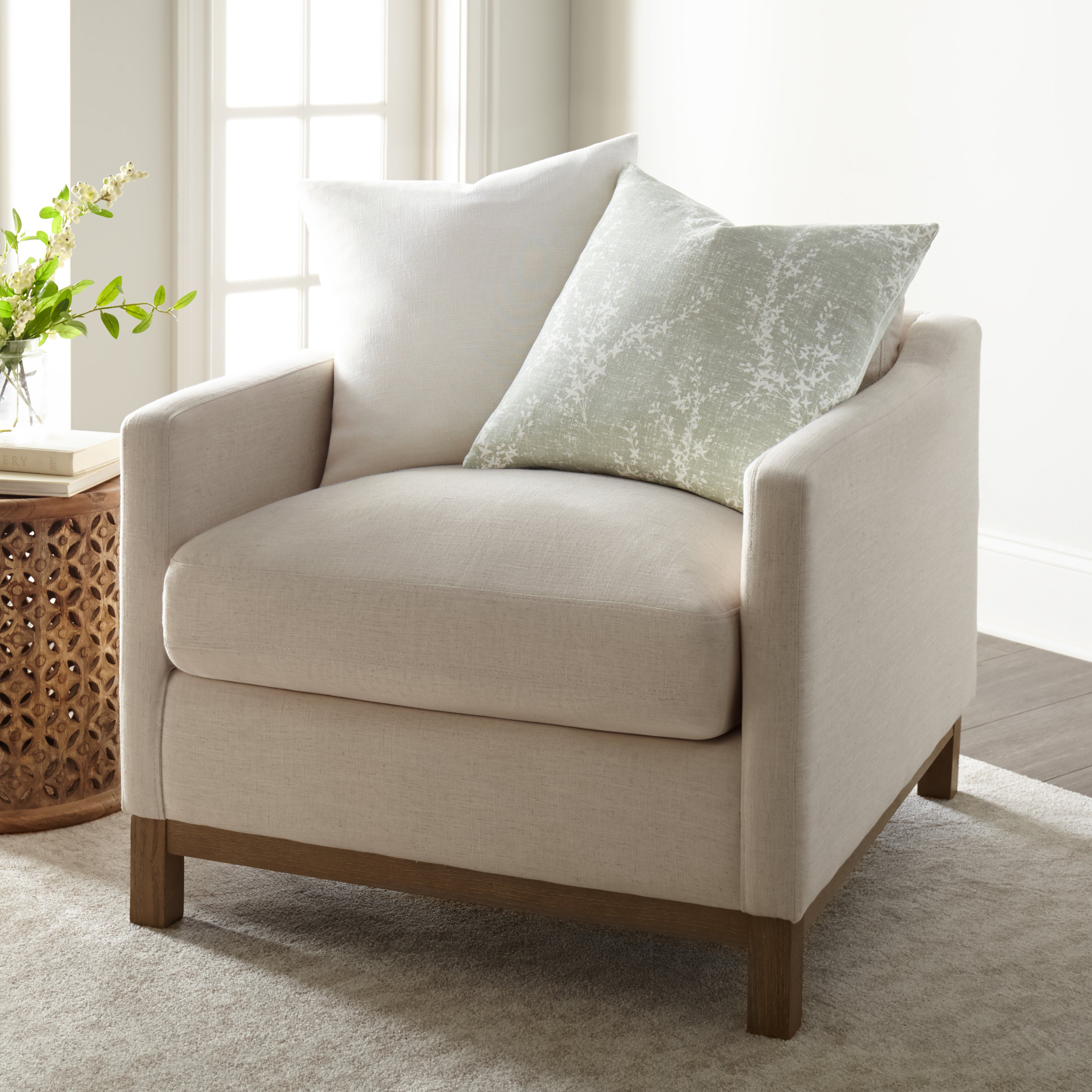 Willow Elegant Cotton Decor Throw Pillow Cover