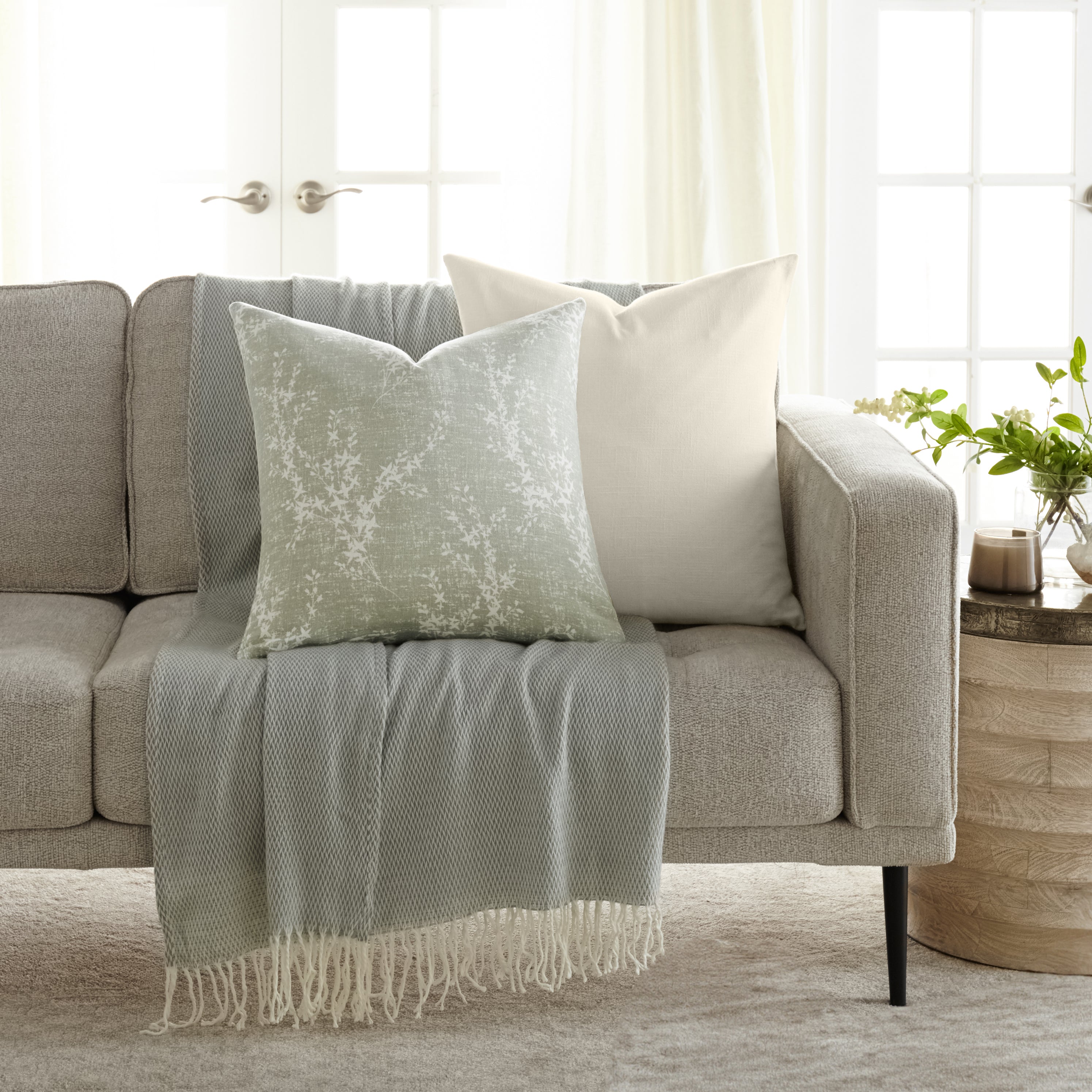 Willow Elegant Cotton Decor Throw Pillow Cover